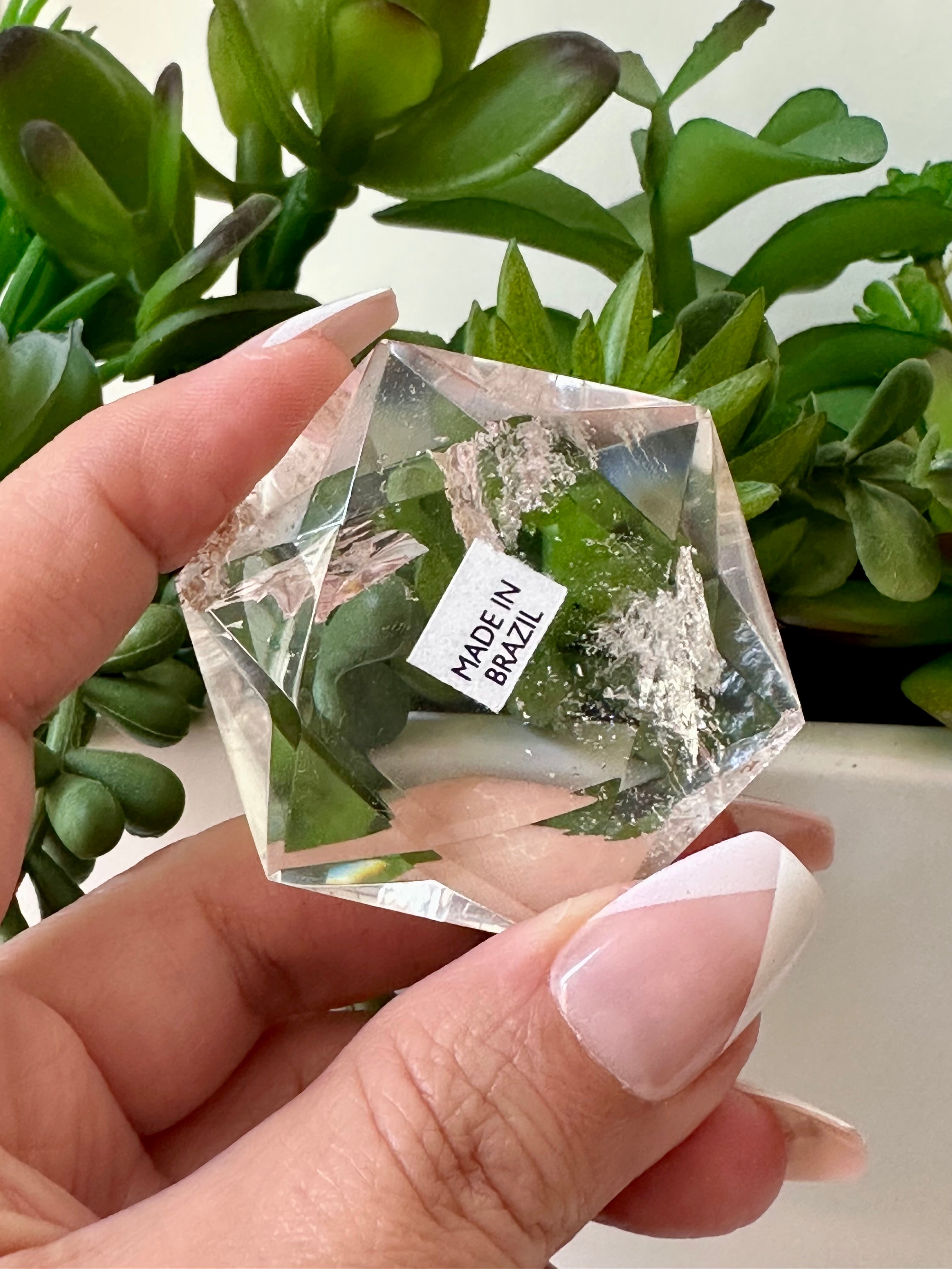 Genuine Clear Quartz Star of David. Medium Hexagon Sacred Geometry