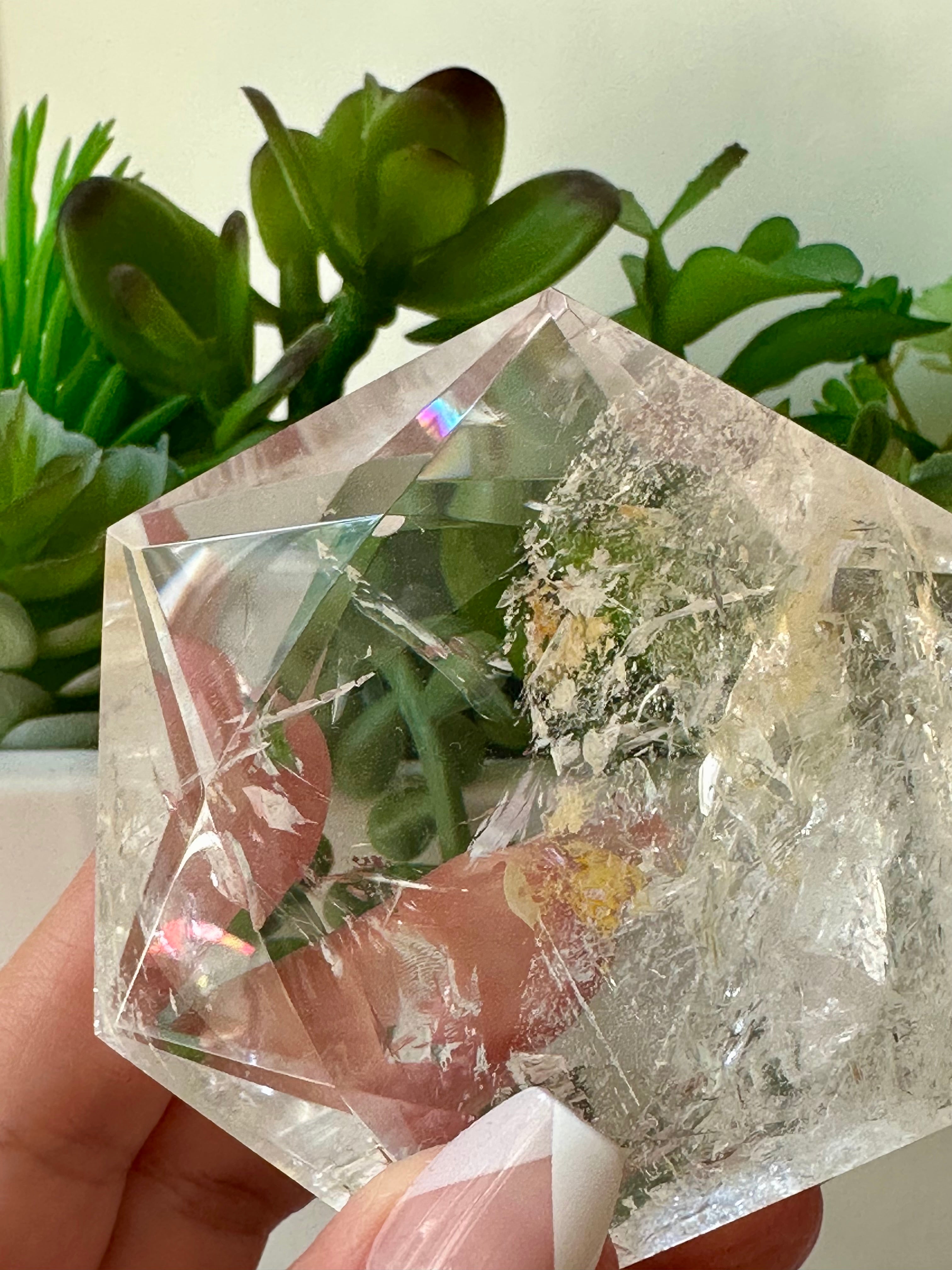 Genuine Clear Quartz Star of David. XL Hexagon Sacred Geometry