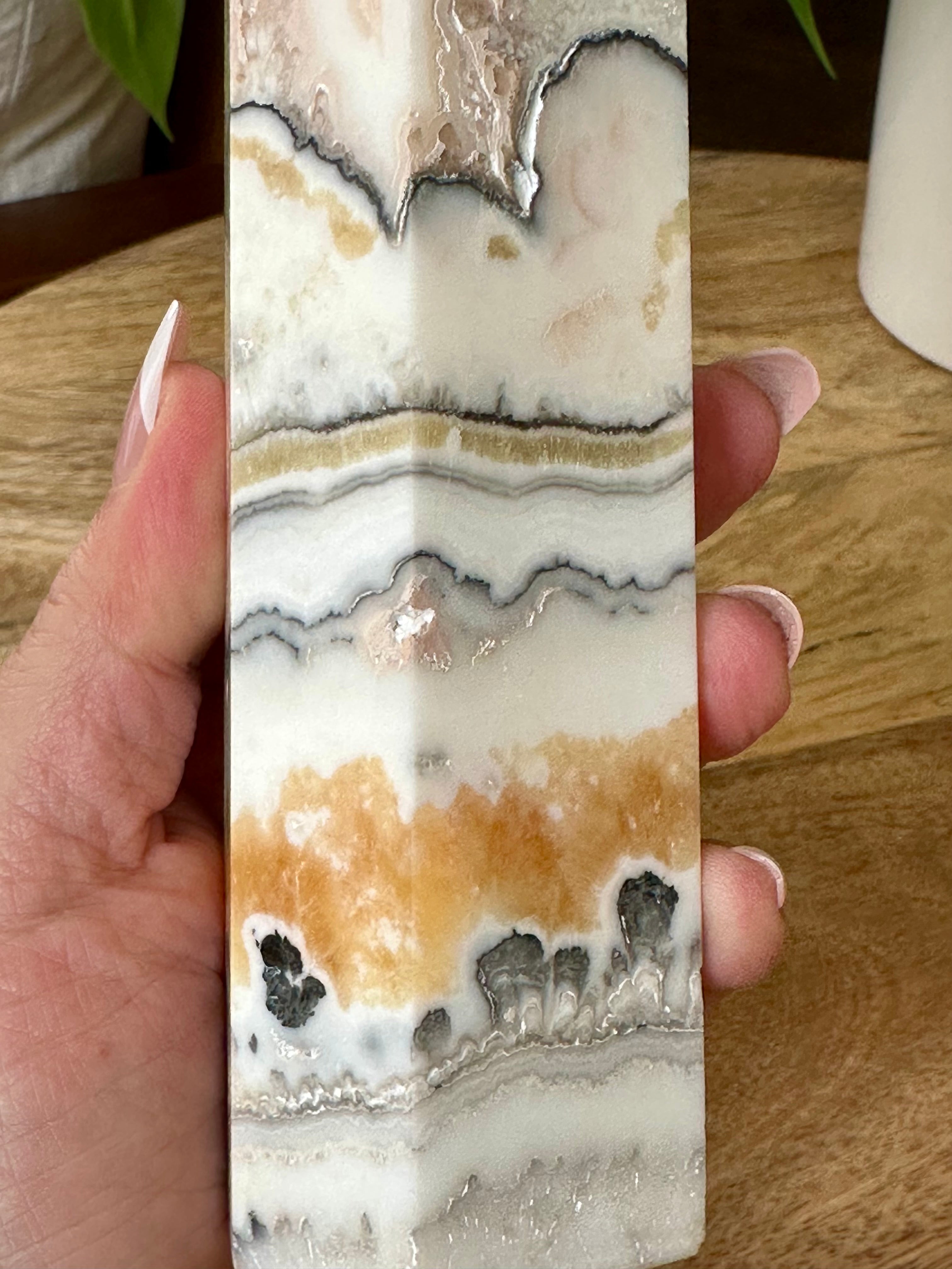 Extra Large Orange Calcite with Chalcedoni Towers