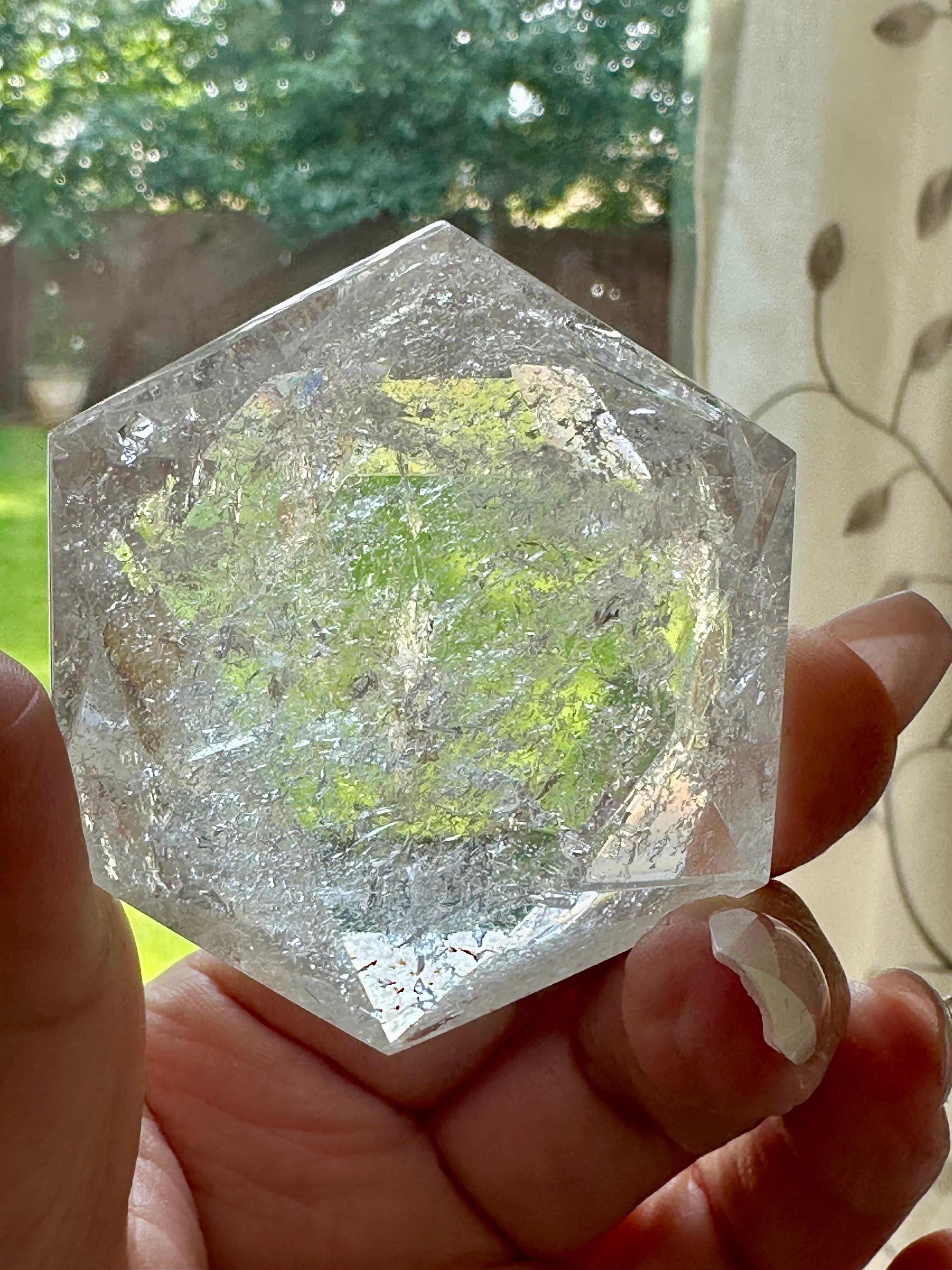 Genuine Clear Quartz Star of David. Medium Hexagon Sacred Geometry. 112gr.