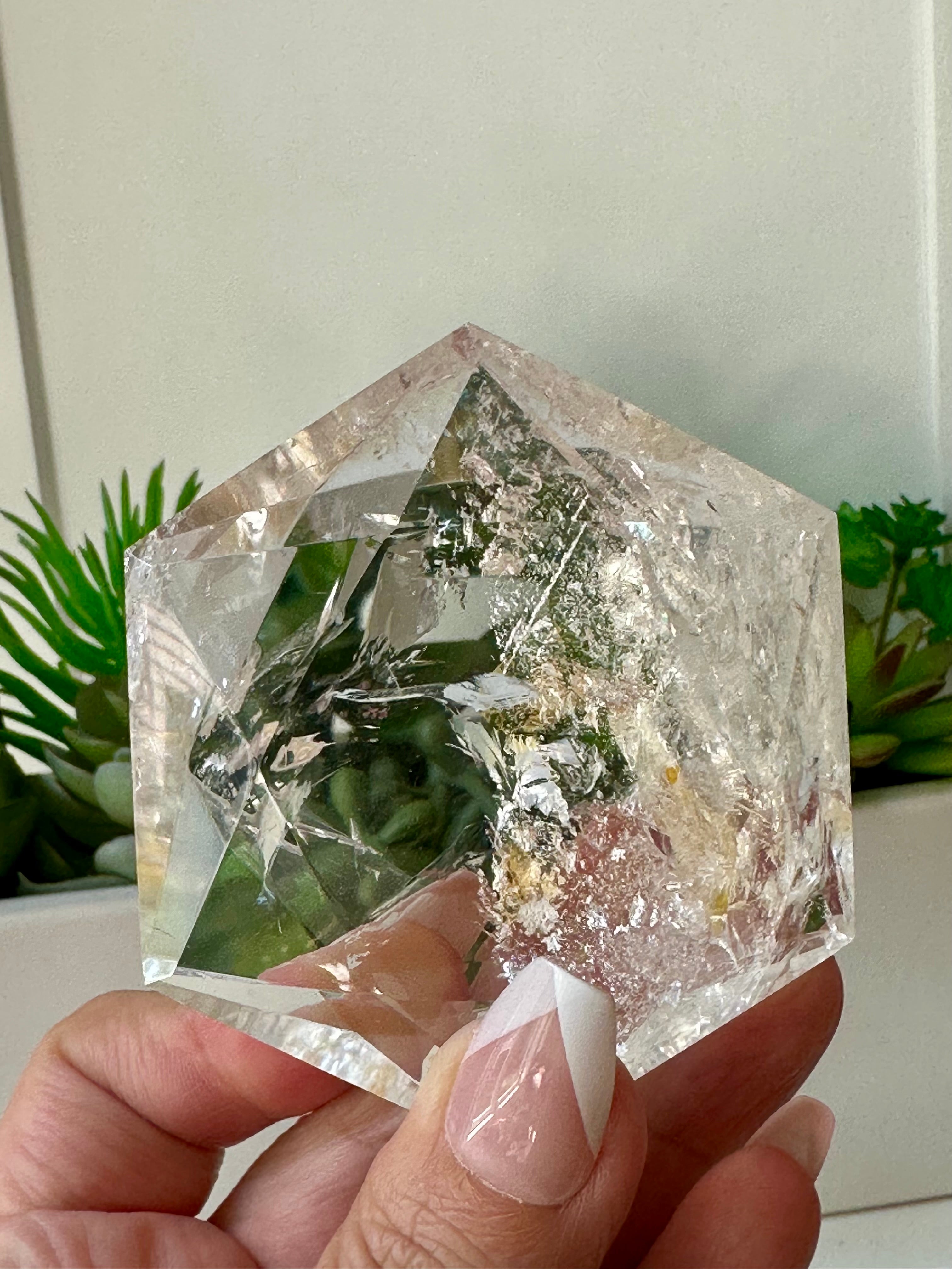 Genuine Clear Quartz Star of David. XL Hexagon Sacred Geometry