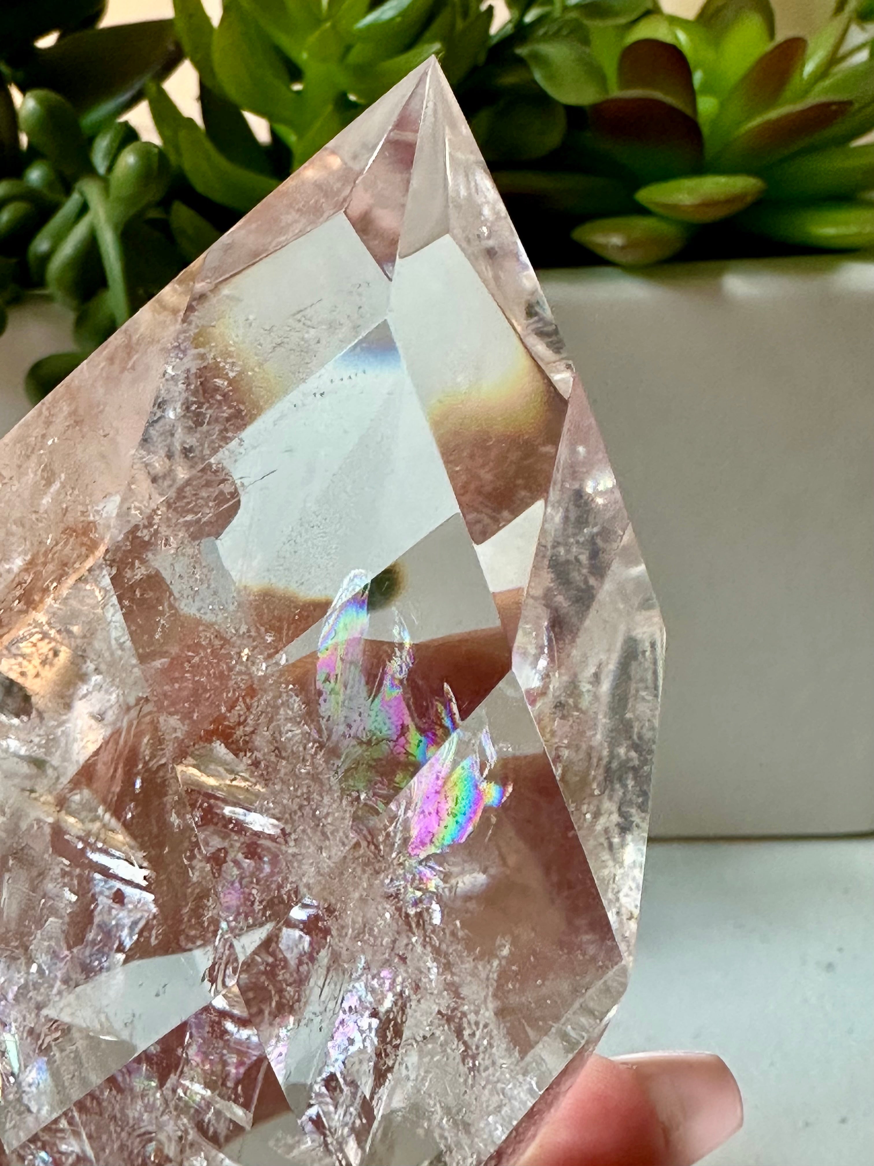 Clear crystal prism