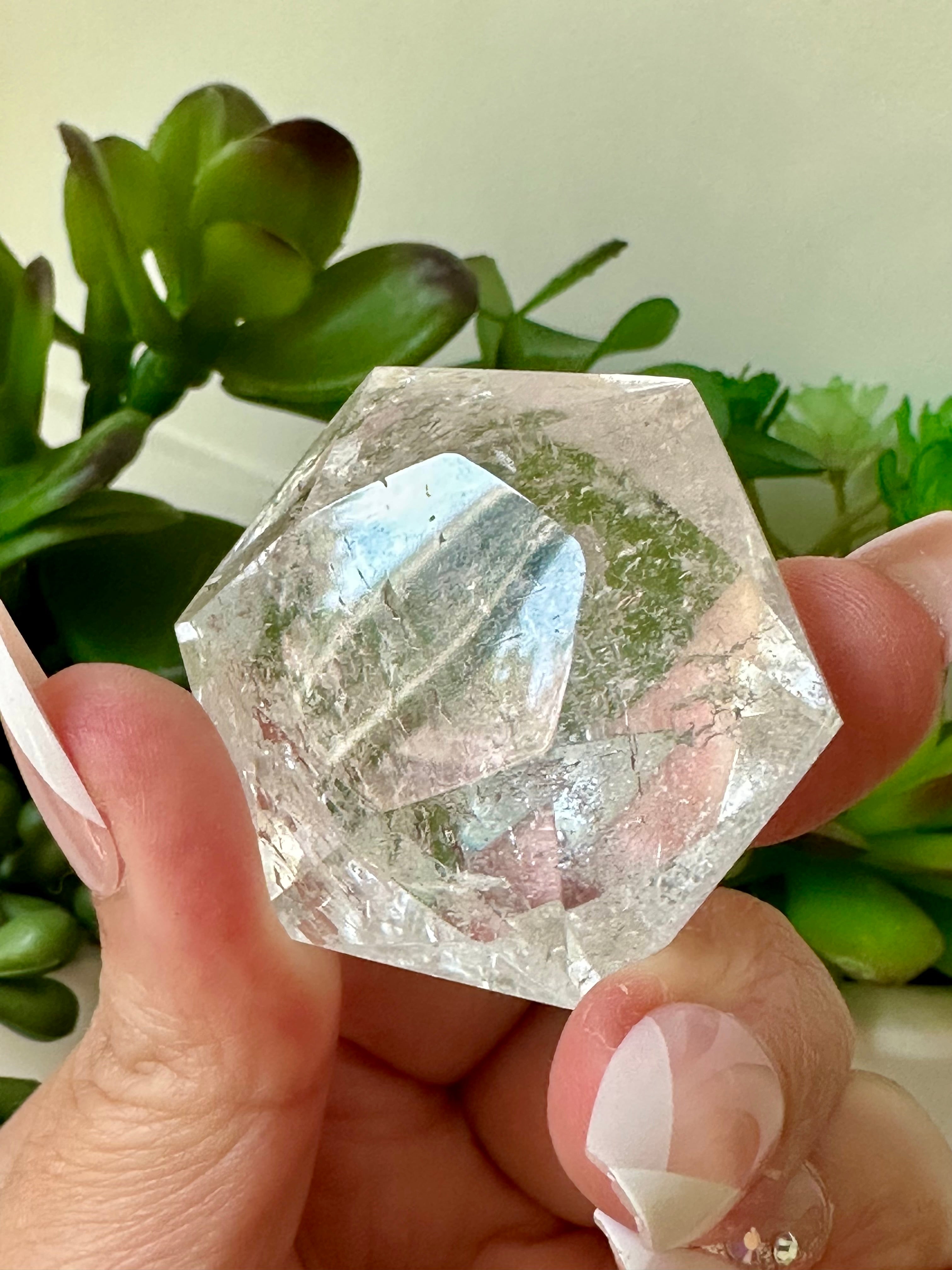 Genuine Clear Quartz Star of David. Medium Hexagon Sacred Geometry