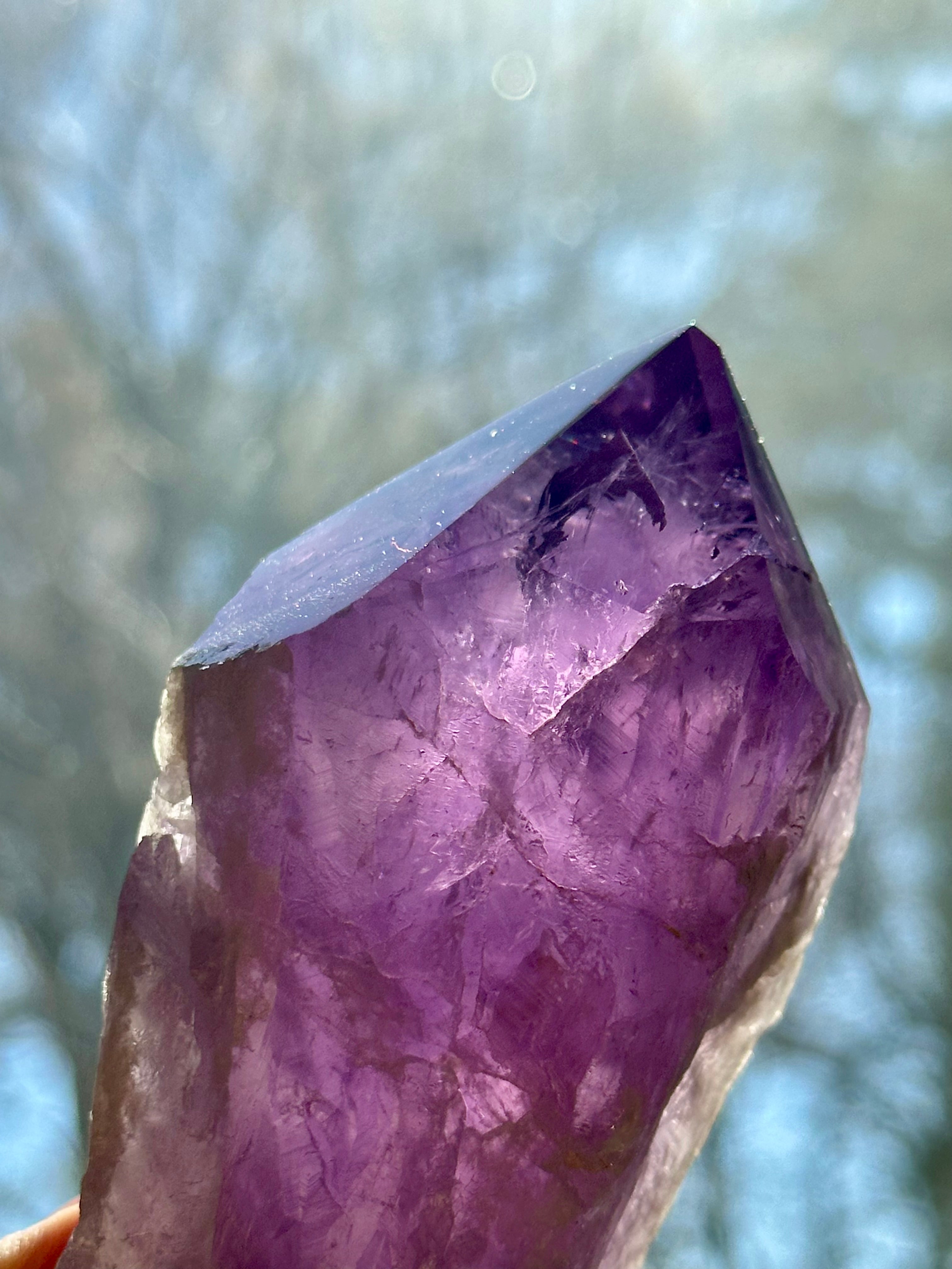 Amethyst Elestial Dragon Tooth. Natural Amethyst Wand. Brazilian Bahia Amethyst Scepter.