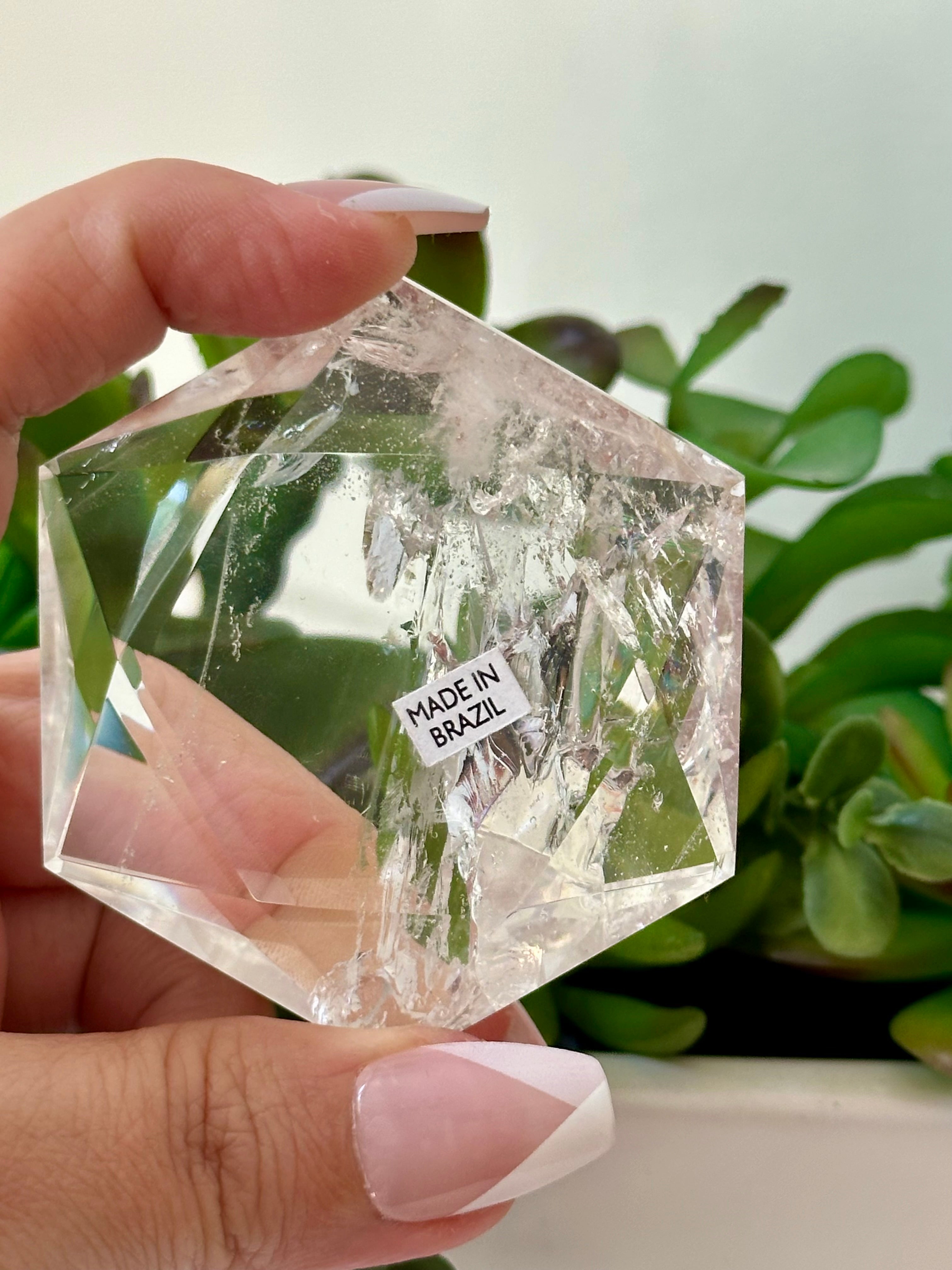 Genuine Clear Quartz Star of David. Large Hexagon Sacred Geometry