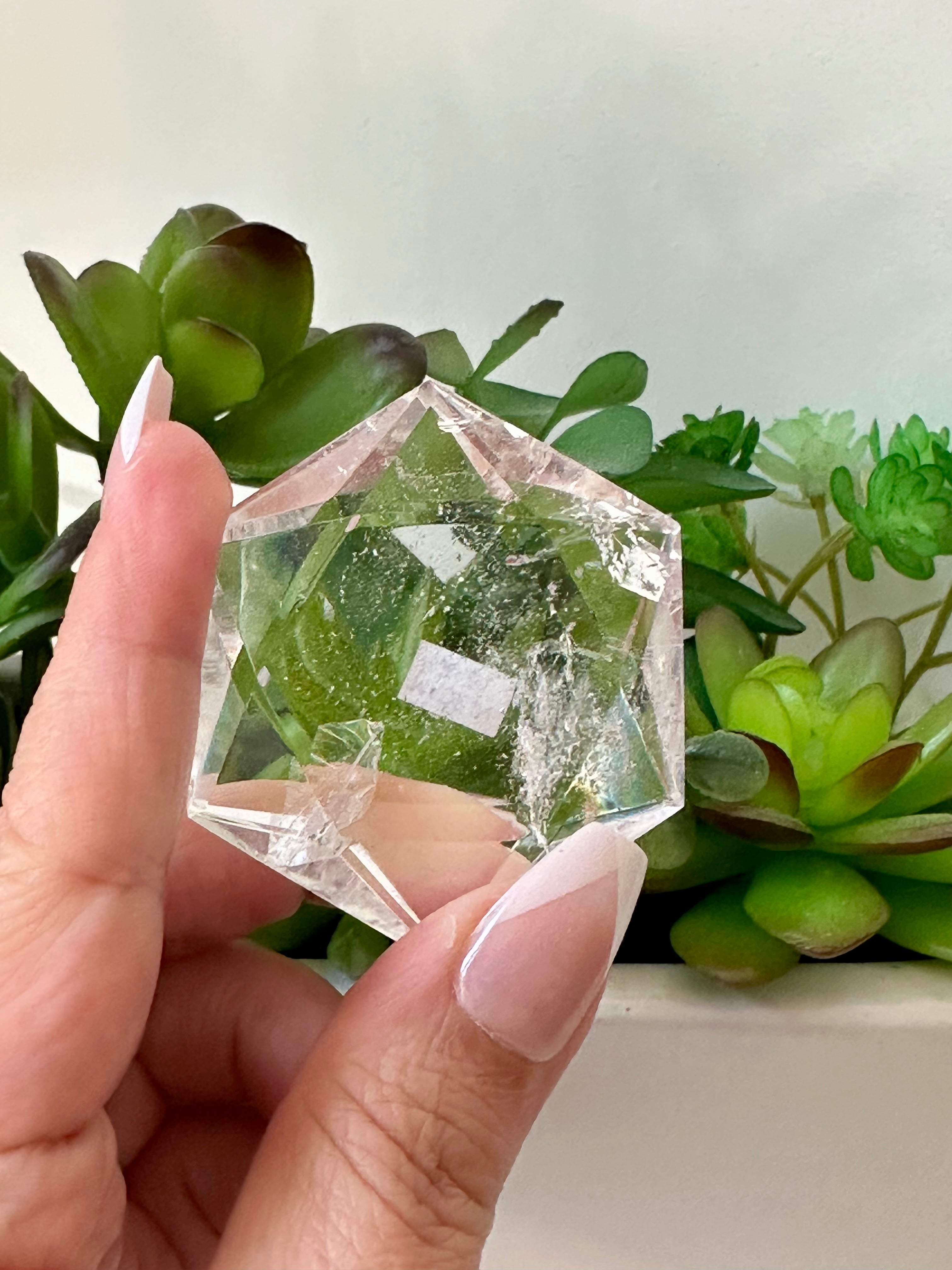 Genuine Clear Quartz Star of David. Medium Hexagon Sacred Geometry