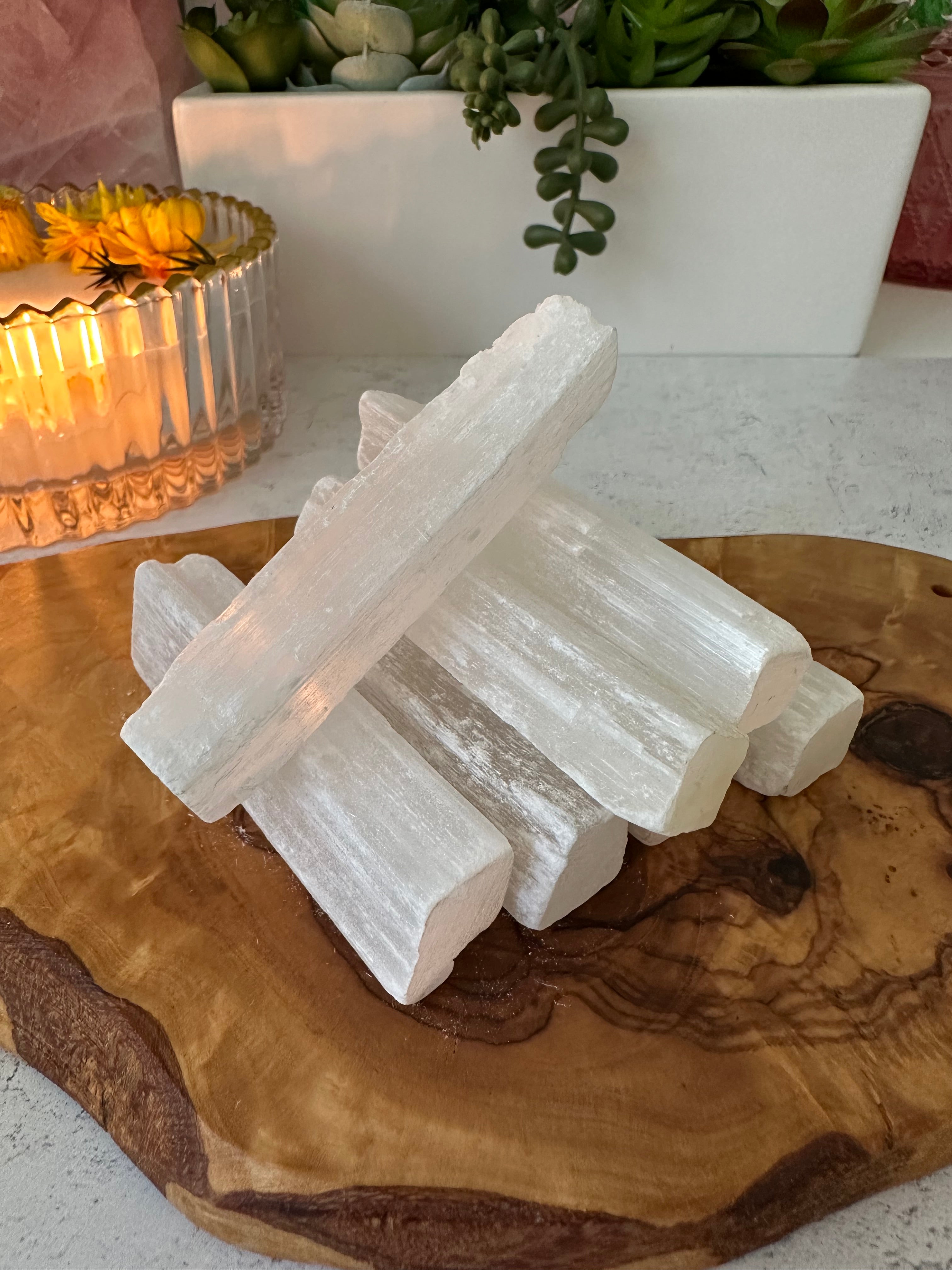 Selenite Sticks. Multipurpose Selenite in singles or bundles.