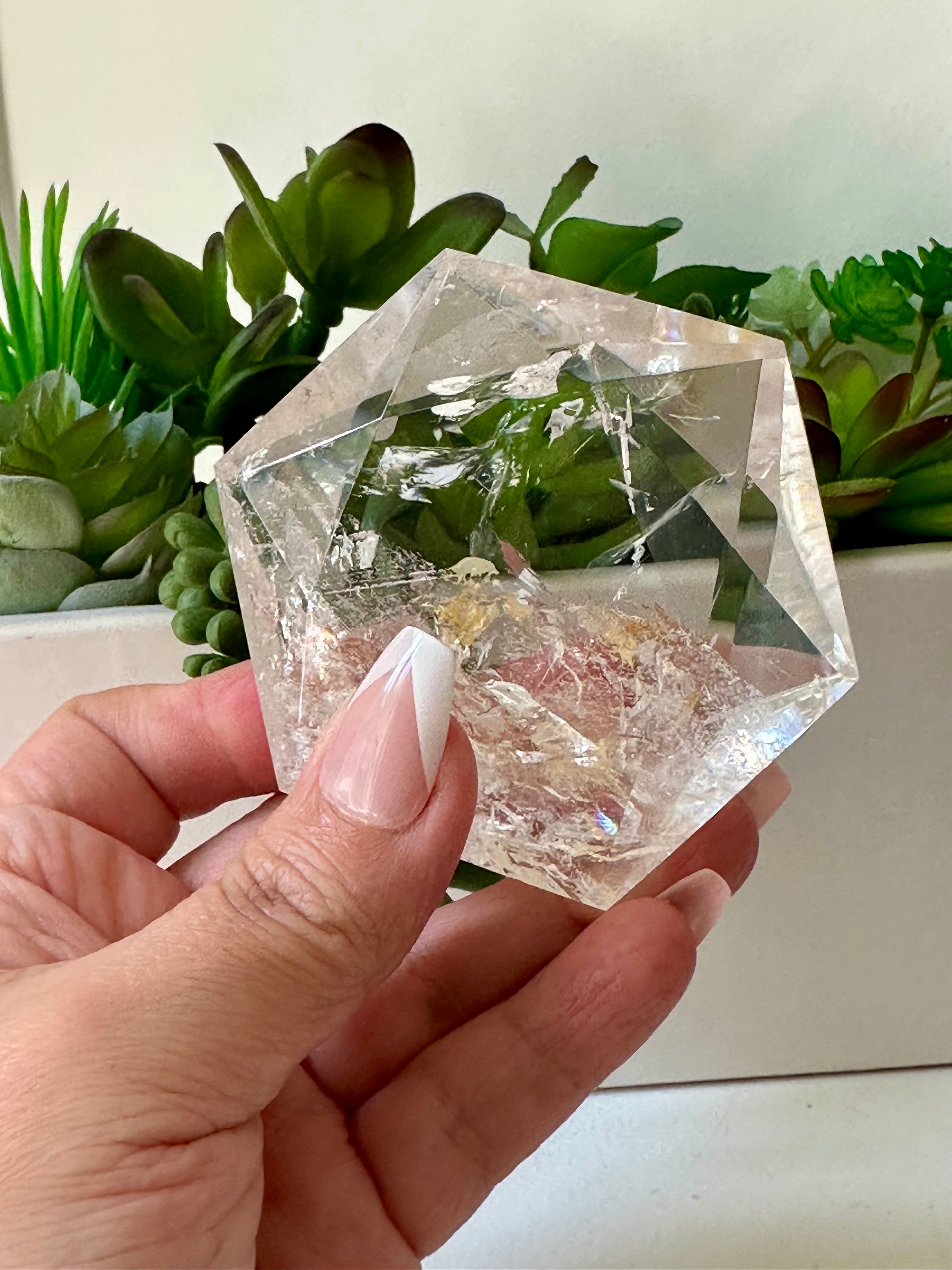 Genuine Clear Quartz Star of David. XL Hexagon Sacred Geometry