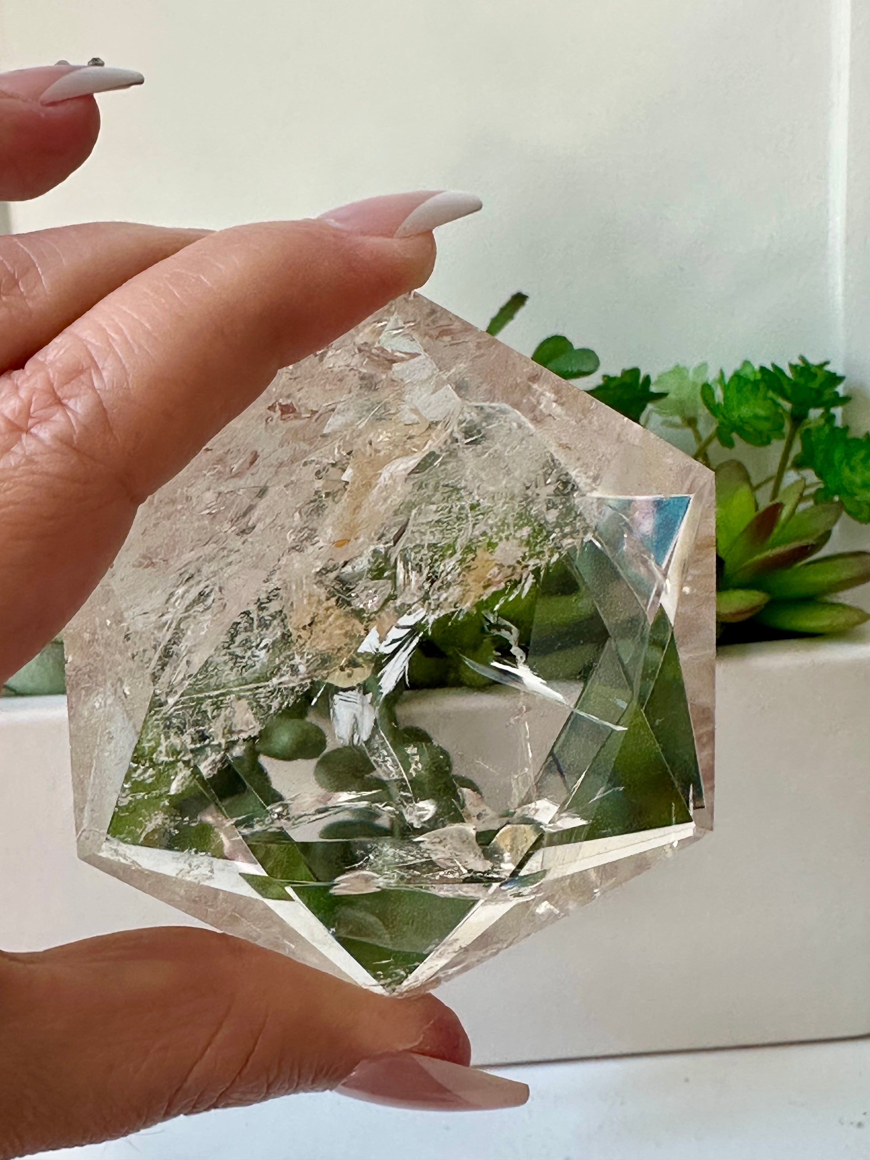 Genuine Clear Quartz Star of David. XL Hexagon Sacred Geometry