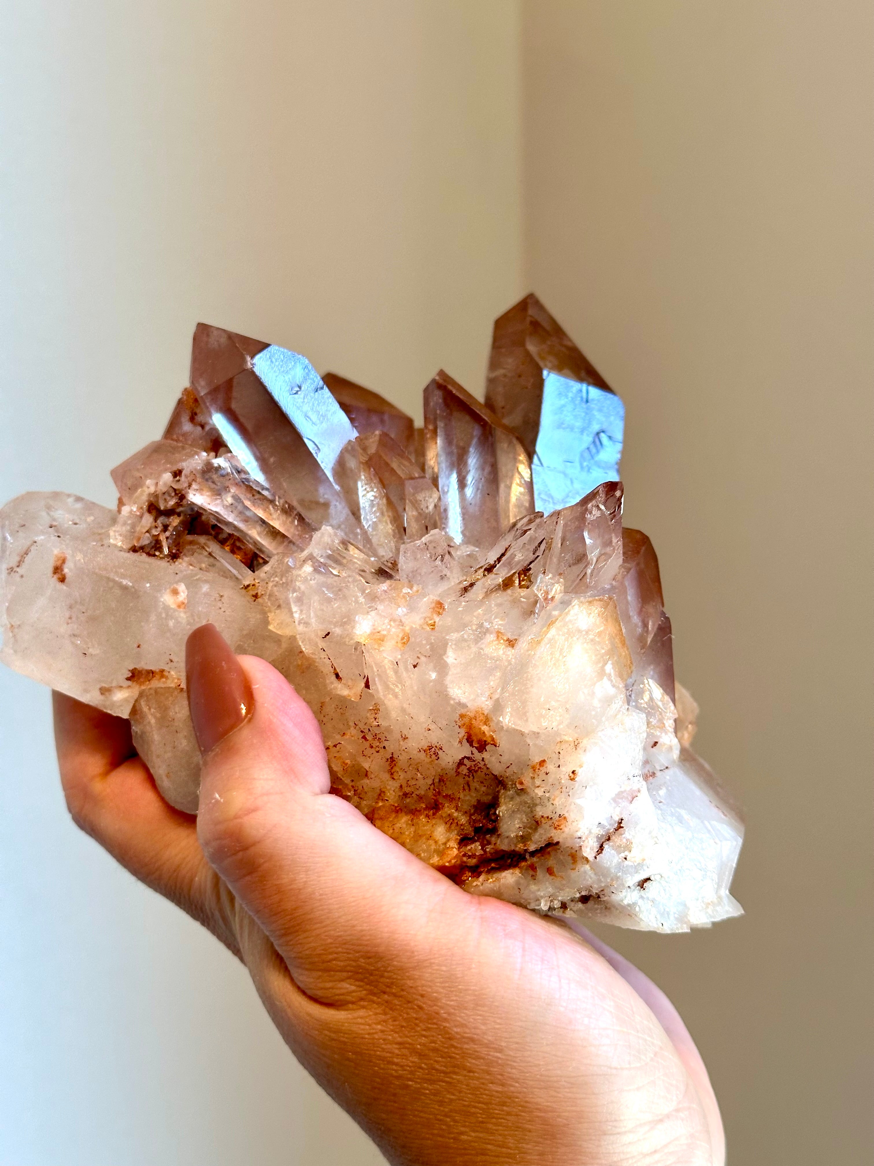 Rare Red and Pink Himalayan Quartz Cluster. 2lbs. 13oz.