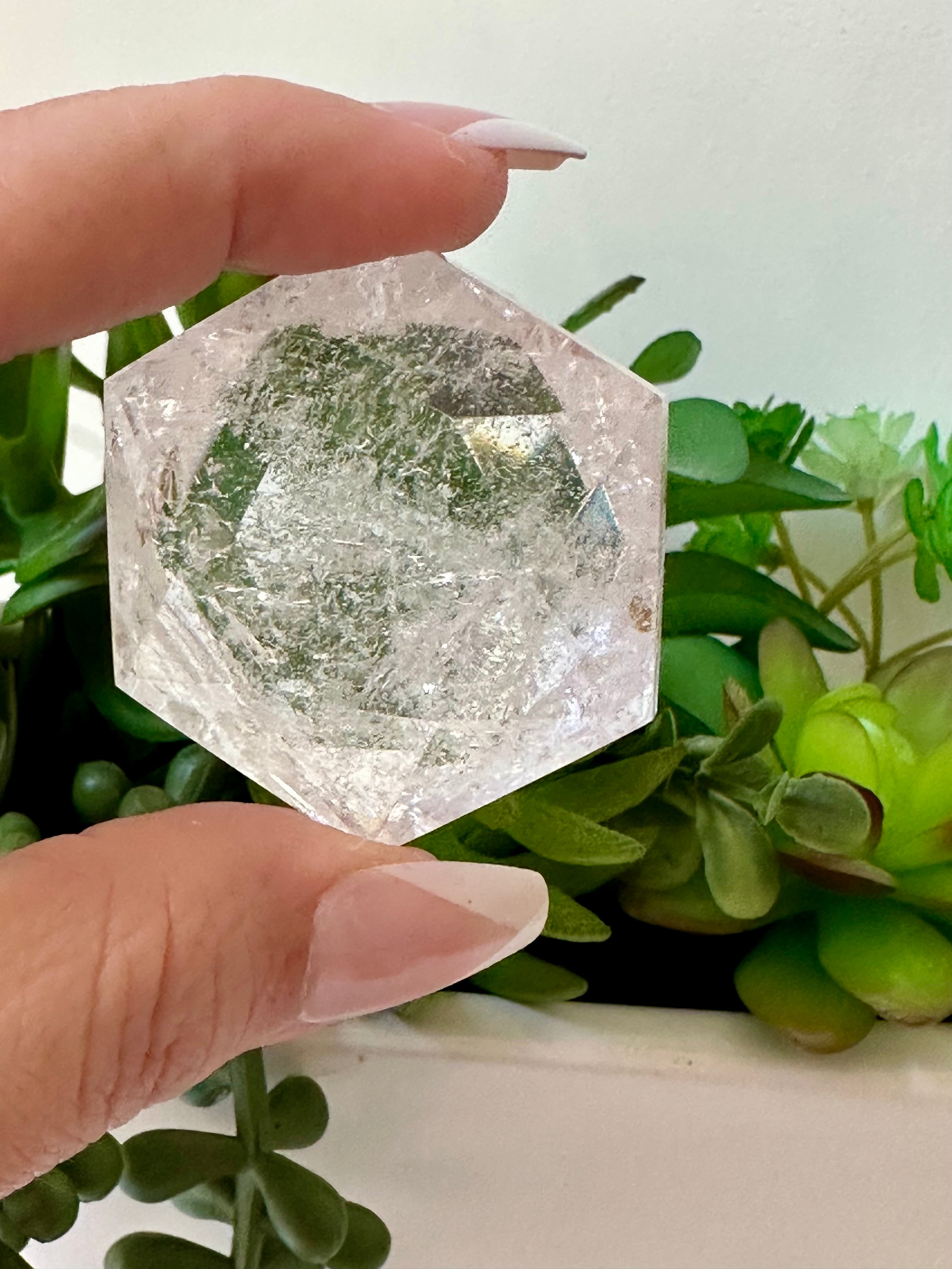 Genuine Clear Quartz Star of David. Medium Hexagon Sacred Geometry