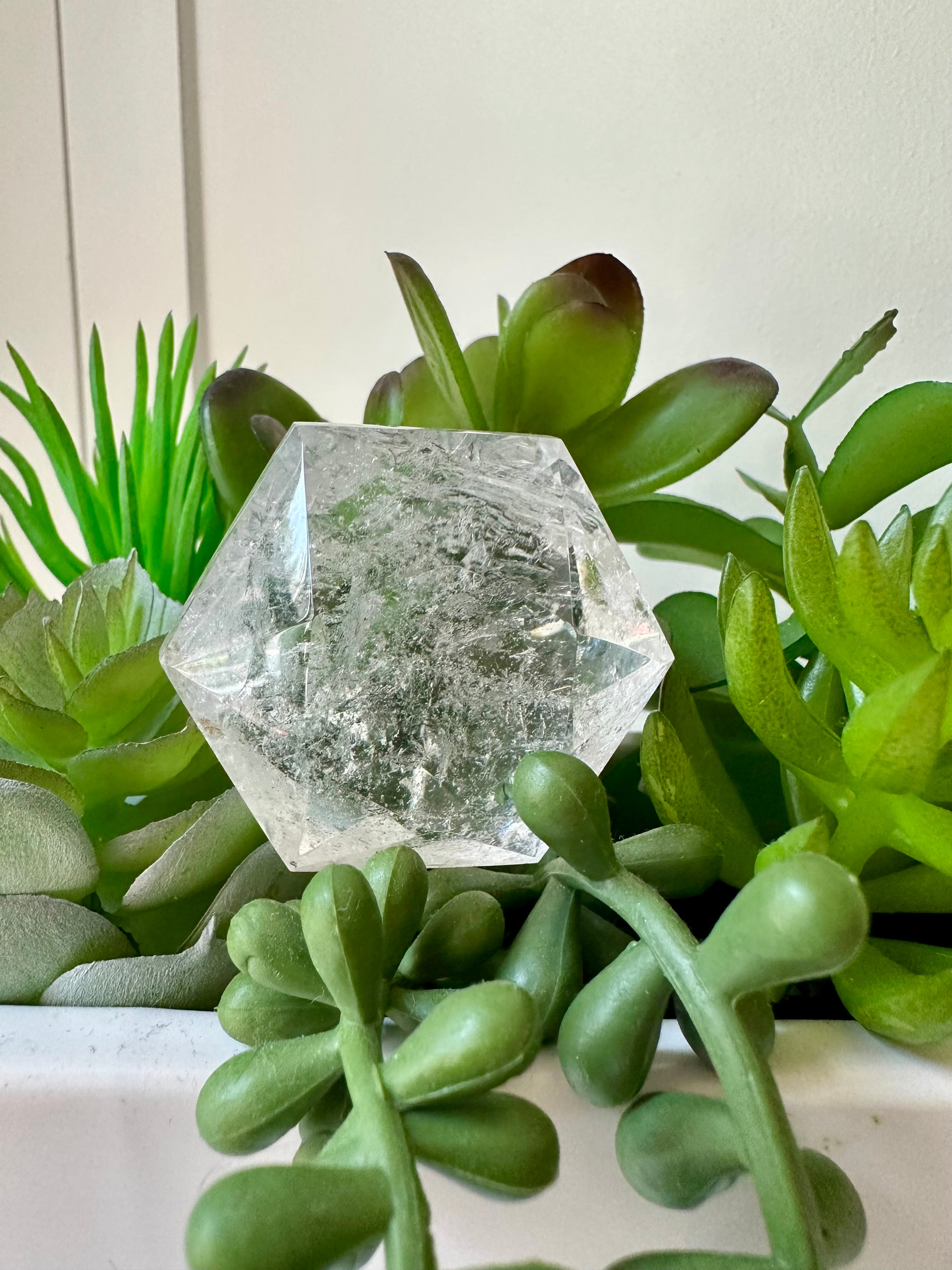 Genuine Clear Quartz Star of David. Medium Hexagon Sacred Geometry