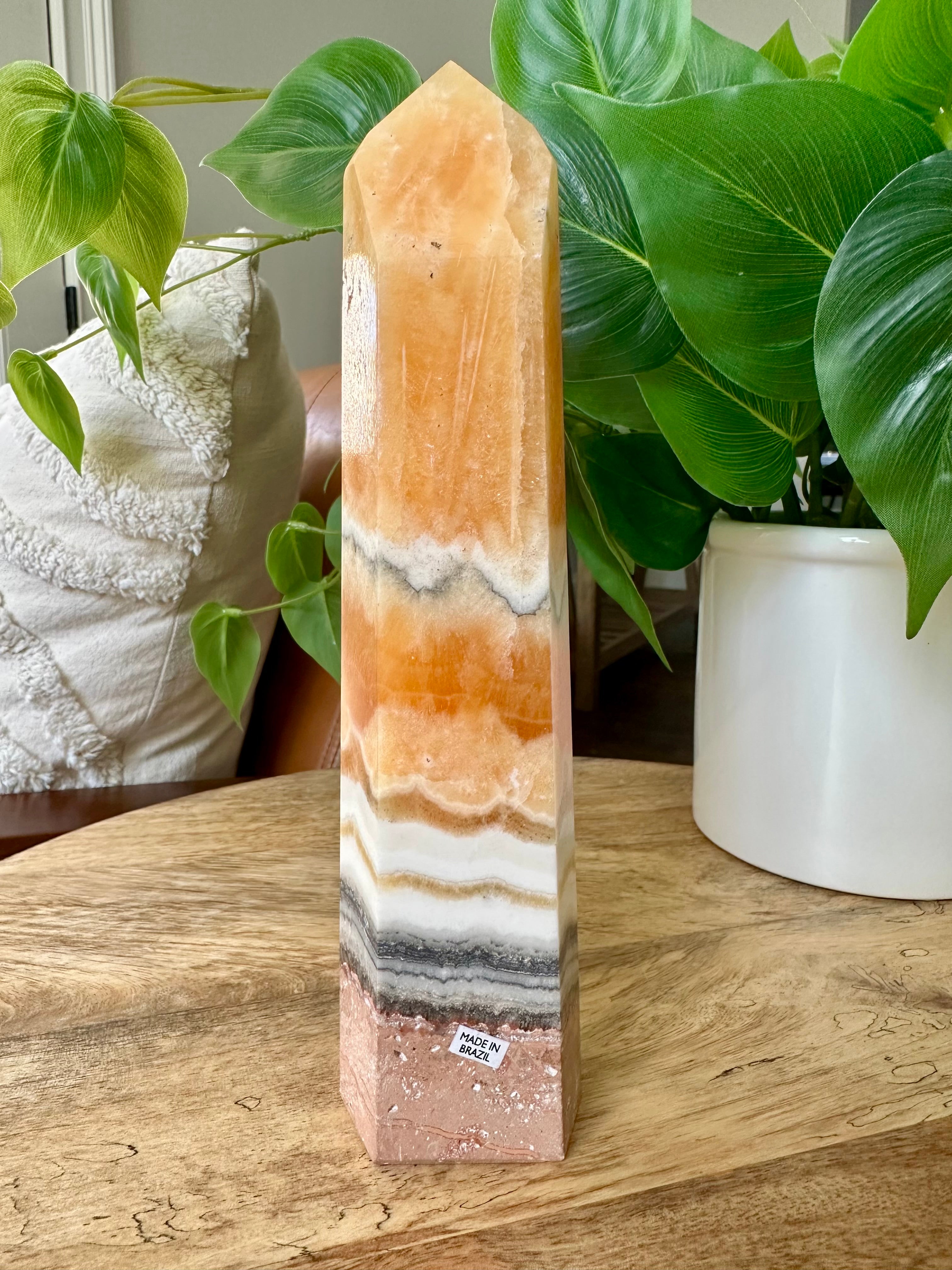 Extra Large Orange Calcite with Chalcedoni Towers