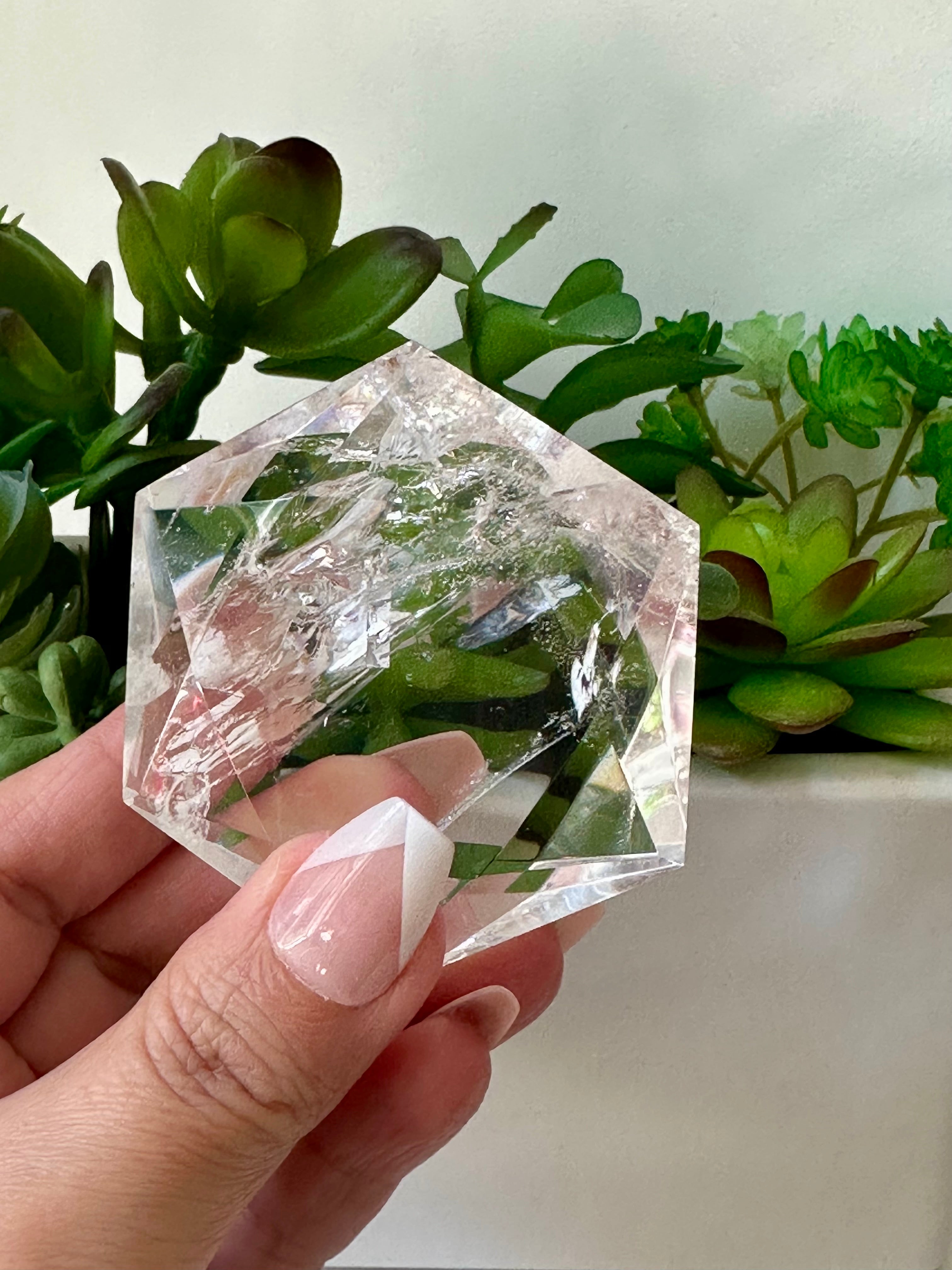Genuine Clear Quartz Star of David. Large Hexagon Sacred Geometry