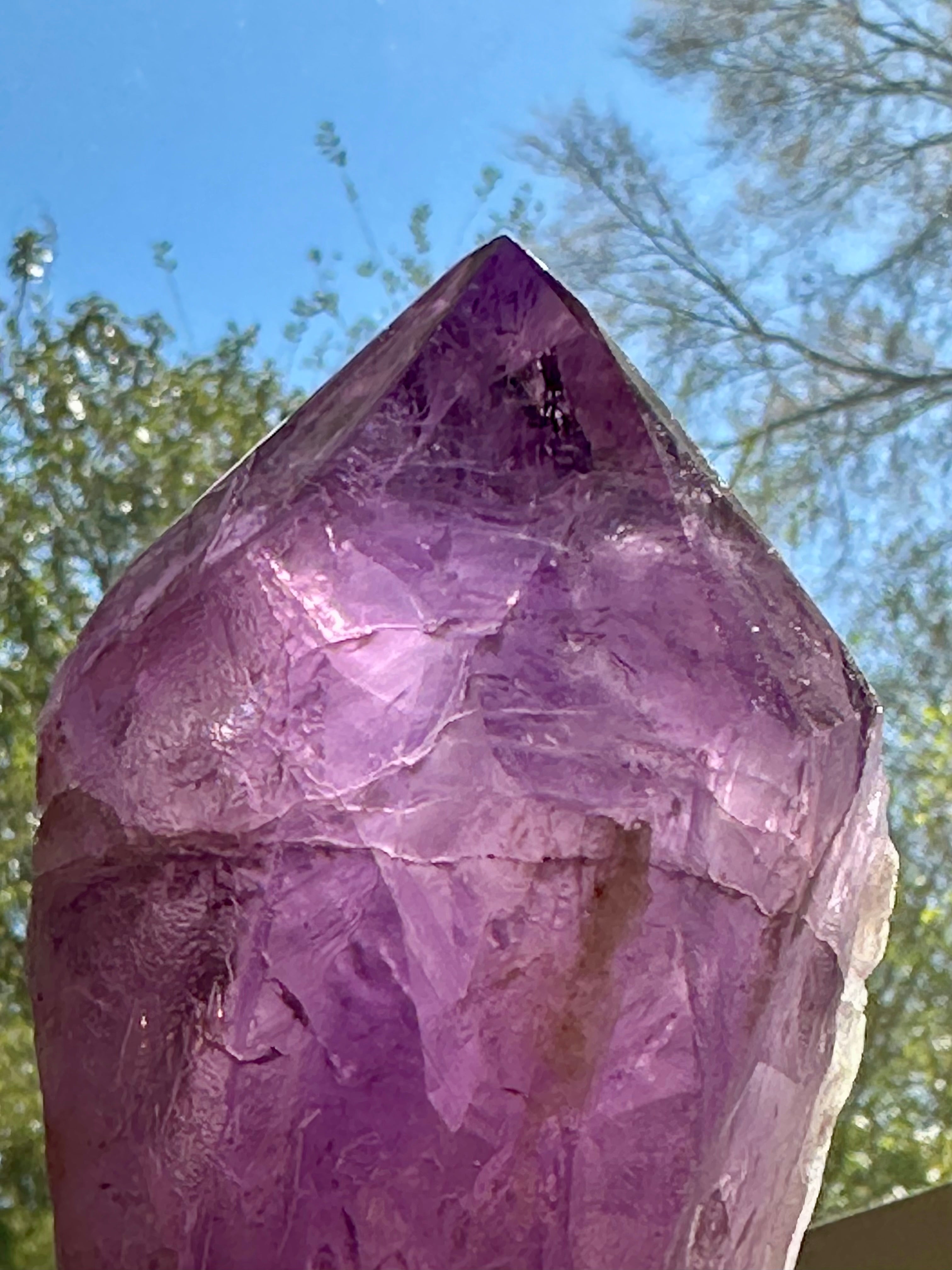 Amethyst Elestial Dragon Tooth. Natural Amethyst Wand. Brazilian Bahia Amethyst Scepter.