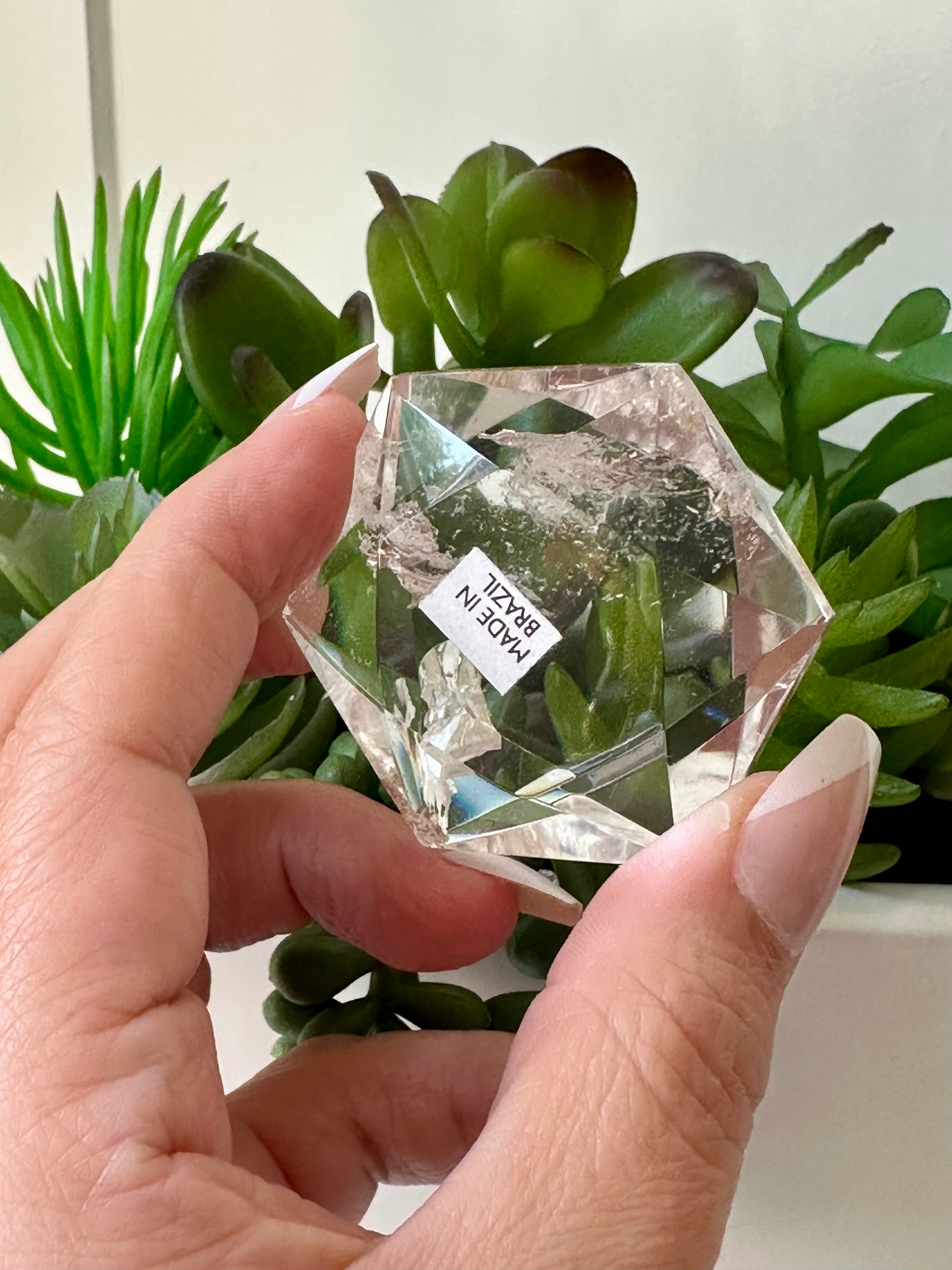 Genuine Clear Quartz Star of David. Medium Hexagon Sacred Geometry