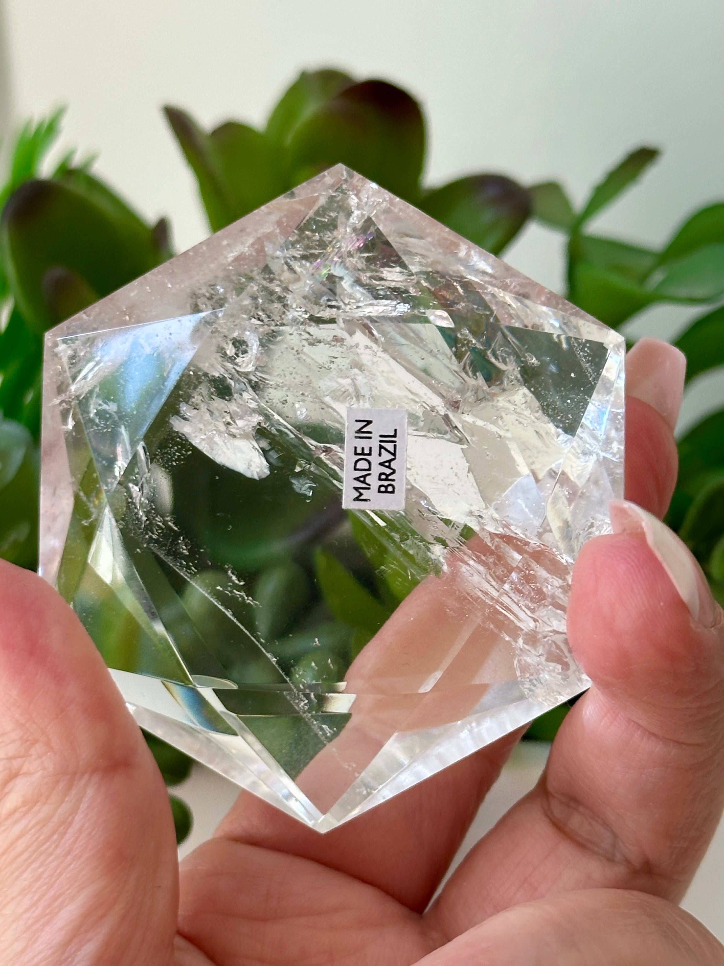 Genuine Clear Quartz Star of David. Large Hexagon Sacred Geometry