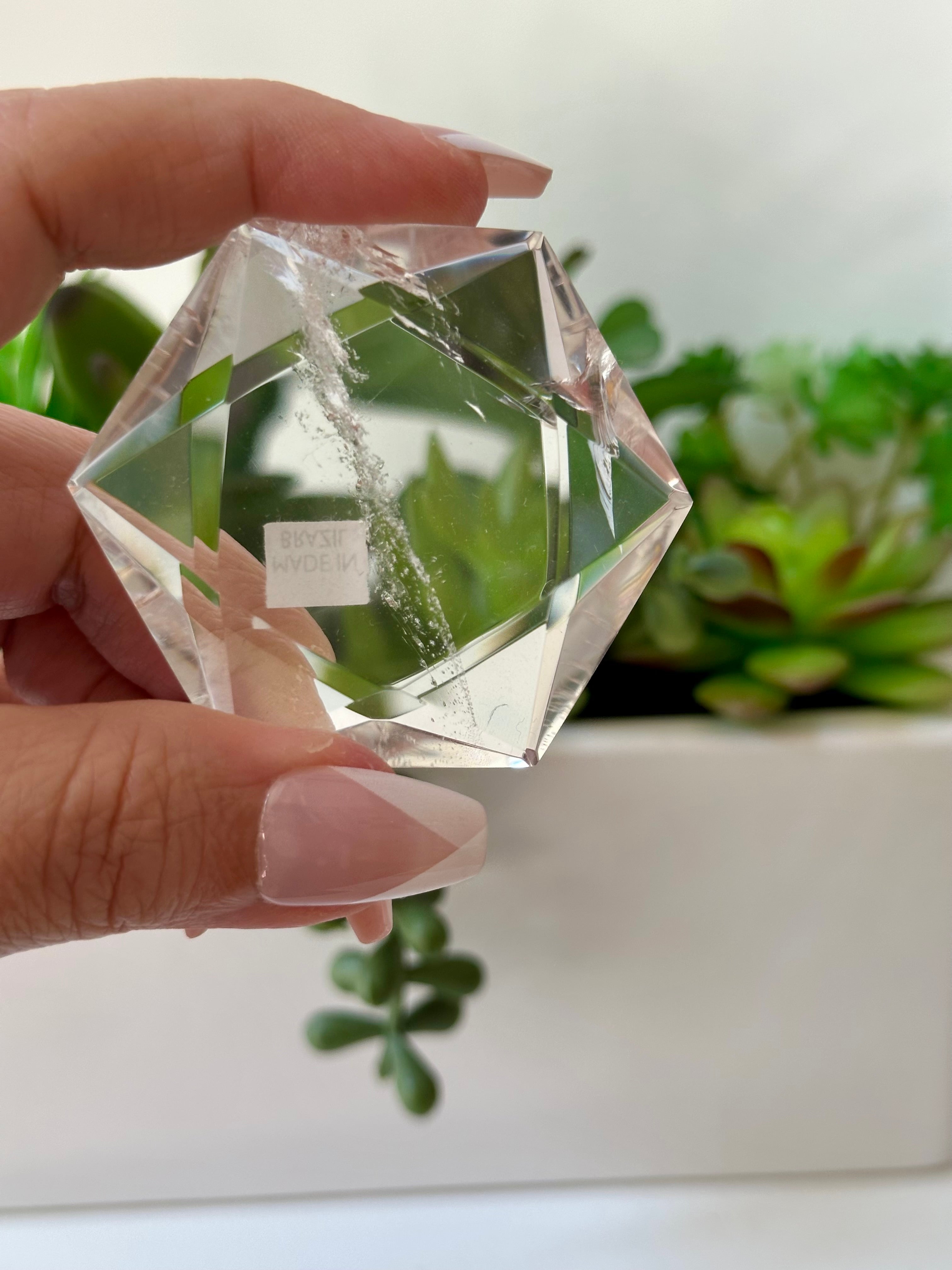 Genuine Clear Quartz Star of David. Medium Hexagon Sacred Geometry