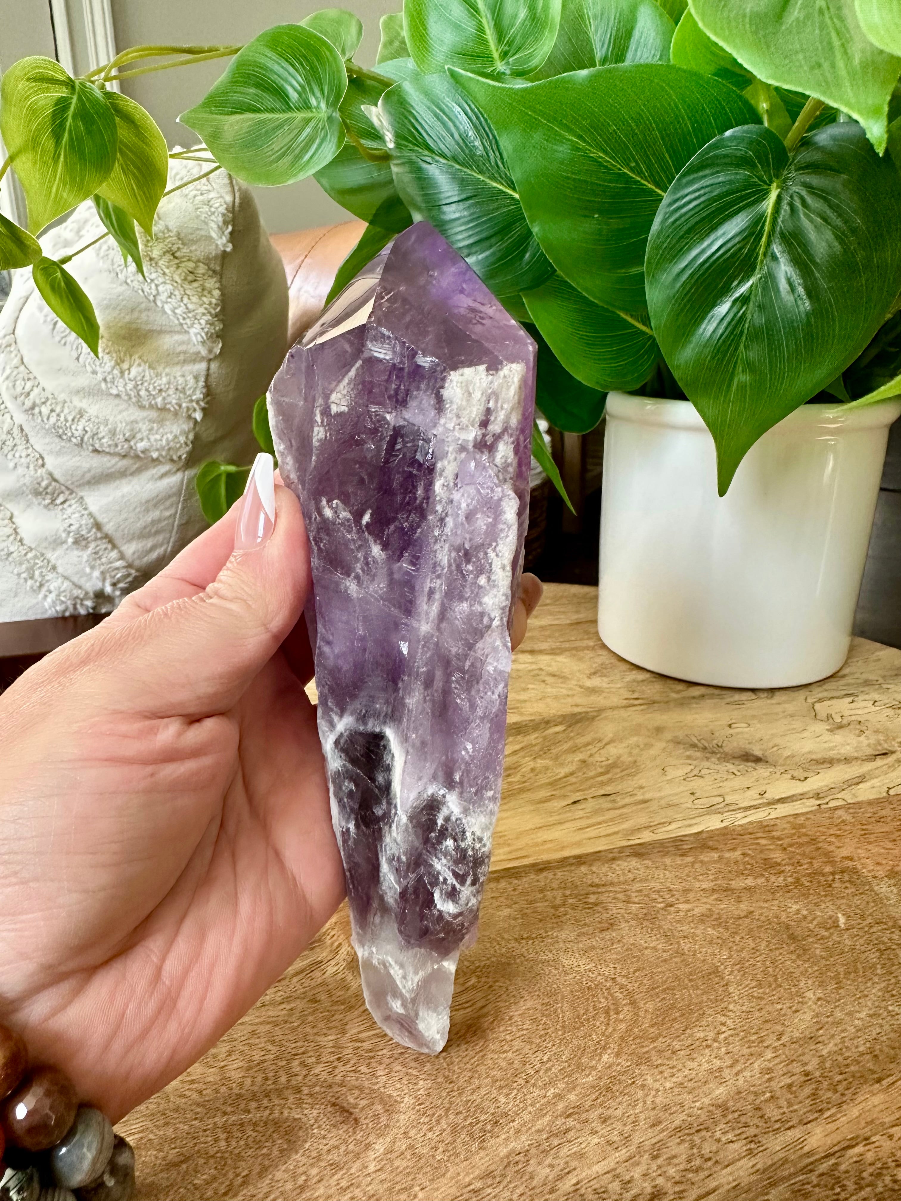 Amethyst Elestial Dragon Tooth. Natural Amethyst Wand. Brazilian Bahia Amethyst Scepter.