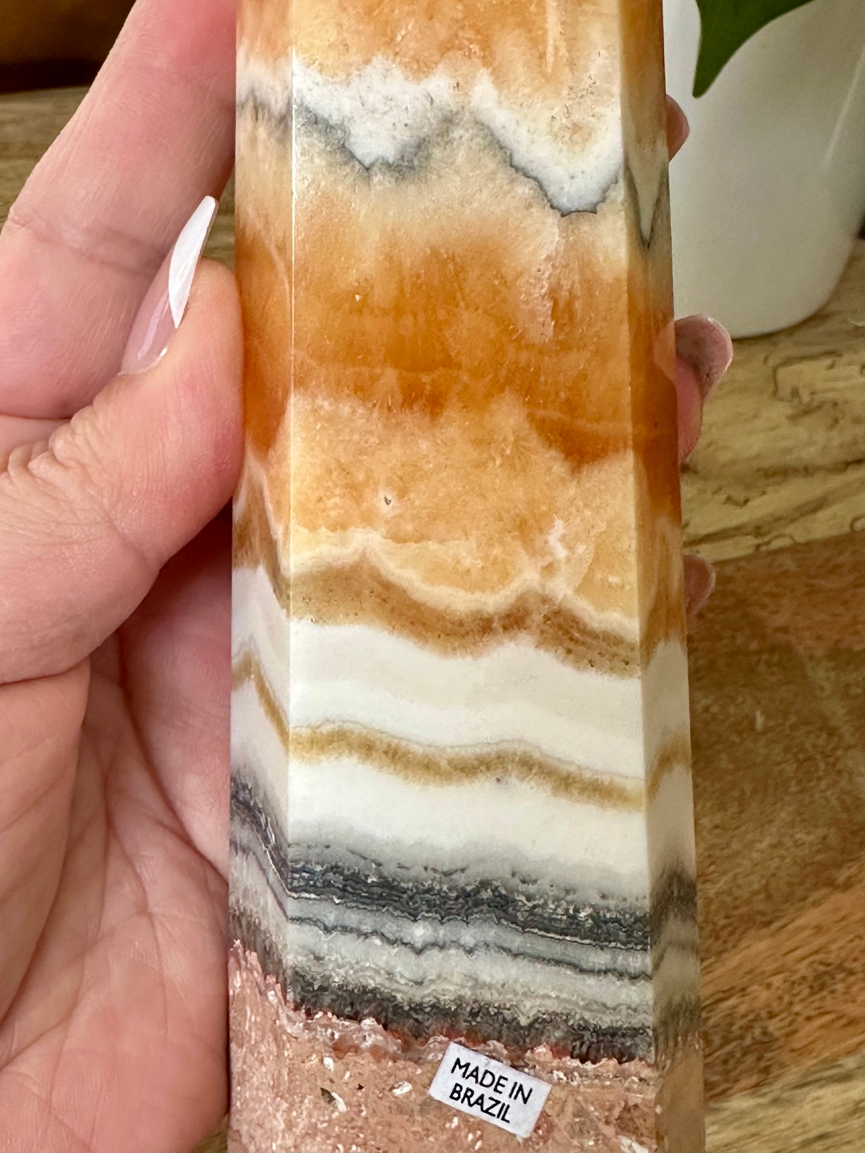 Extra Large Orange Calcite with Chalcedoni Towers