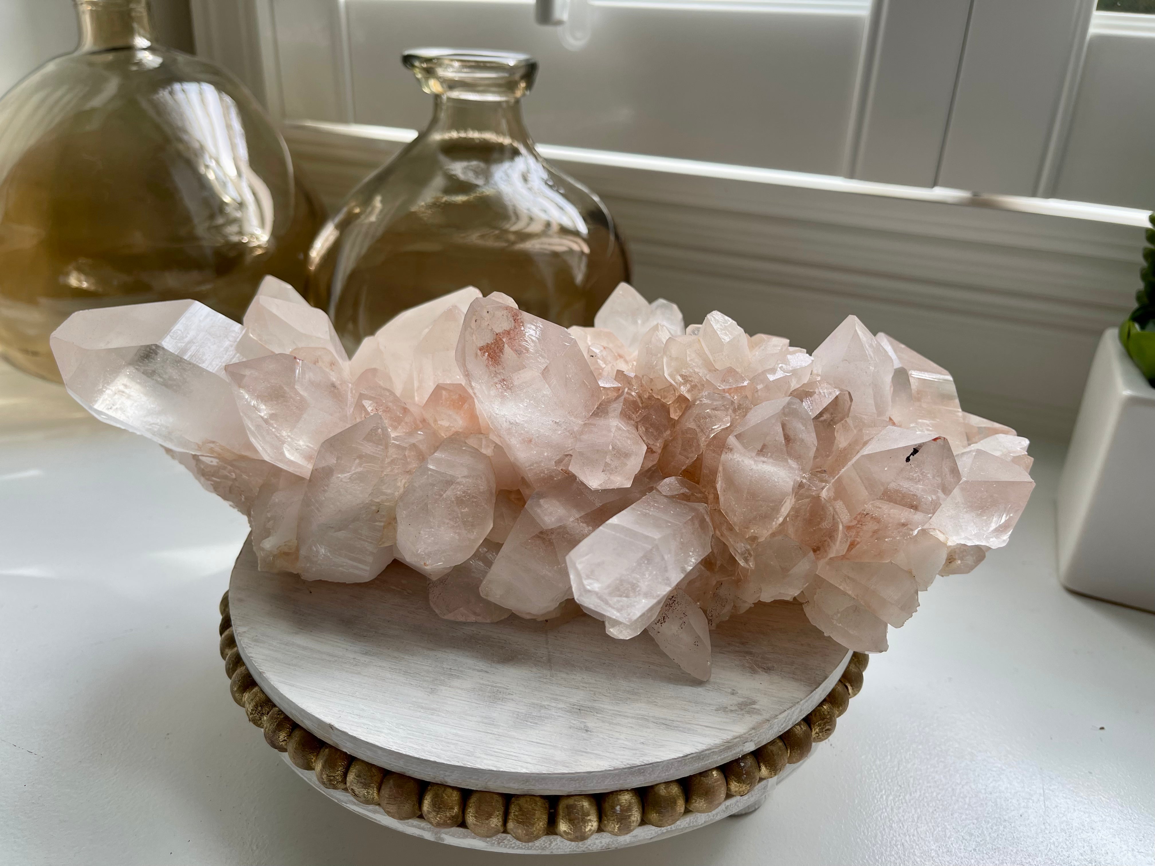 Pink Himalayan Quartz Cluster. High grade Samadhi cluster from India. Over 5lb.