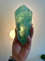 Extra Large Rare Fluorite Double Terminated Point with Cubic phantoms. Custom stand included. 1lb.14oz.