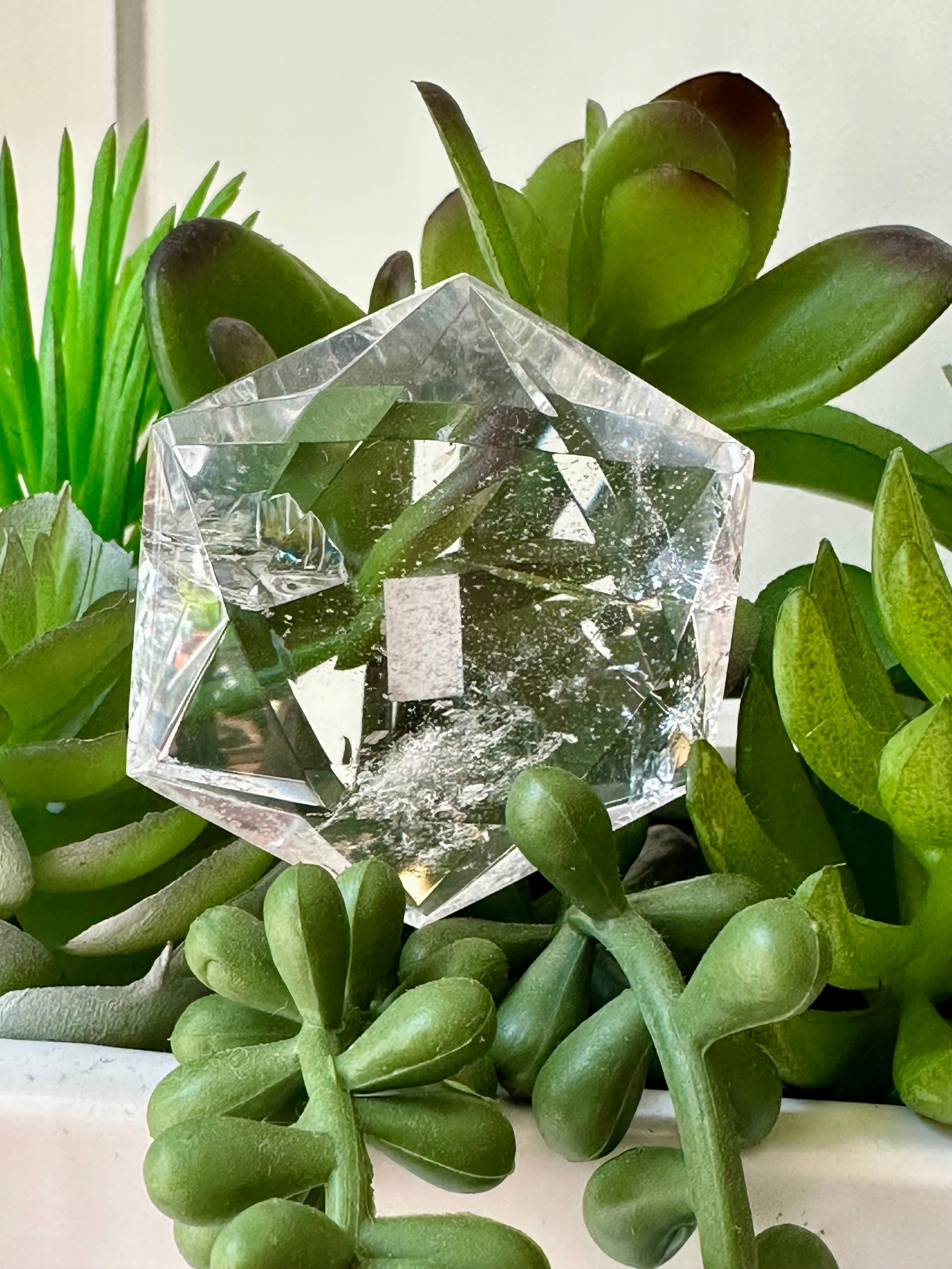 Genuine Clear Quartz Star of David. Medium Hexagon Sacred Geometry