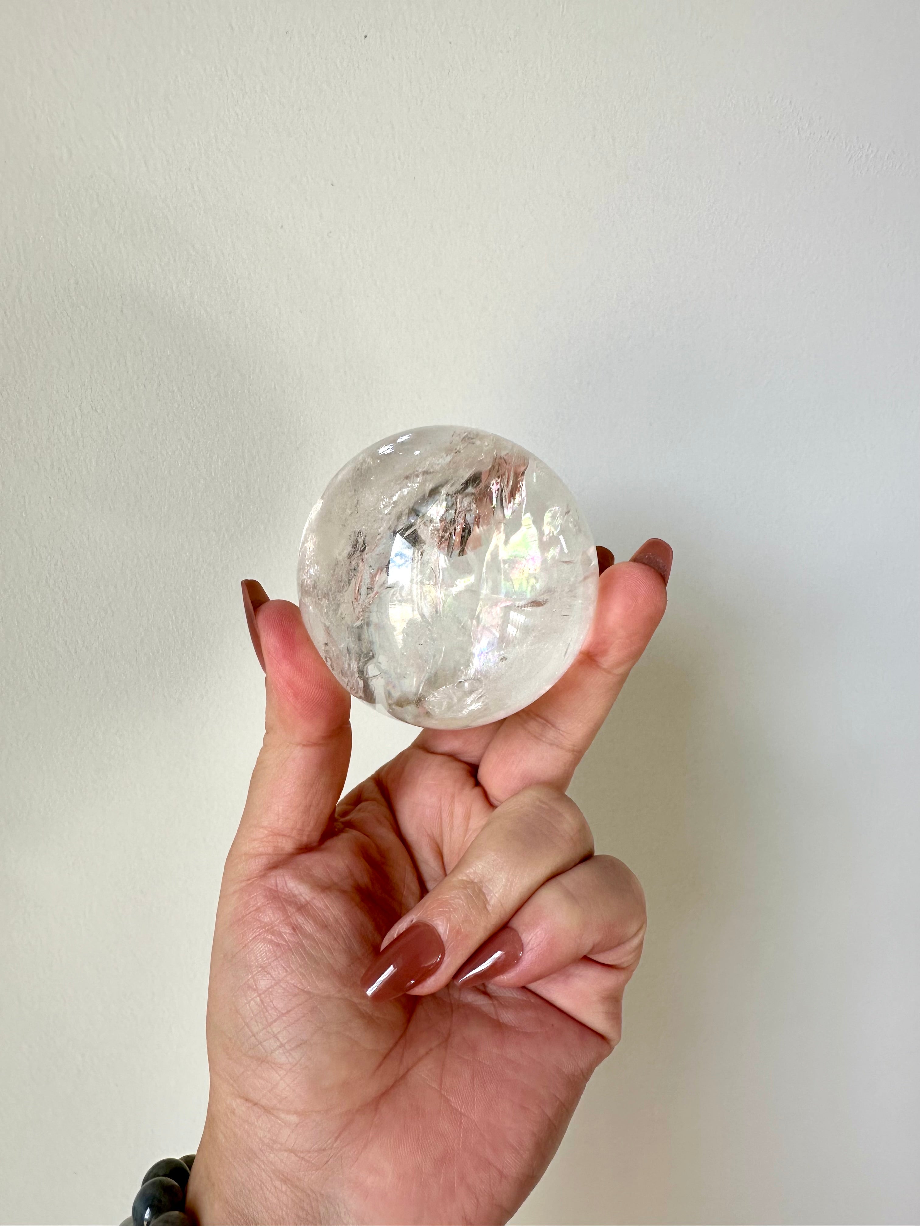 Beautiful Quartz Sphere with prominent Rainbows