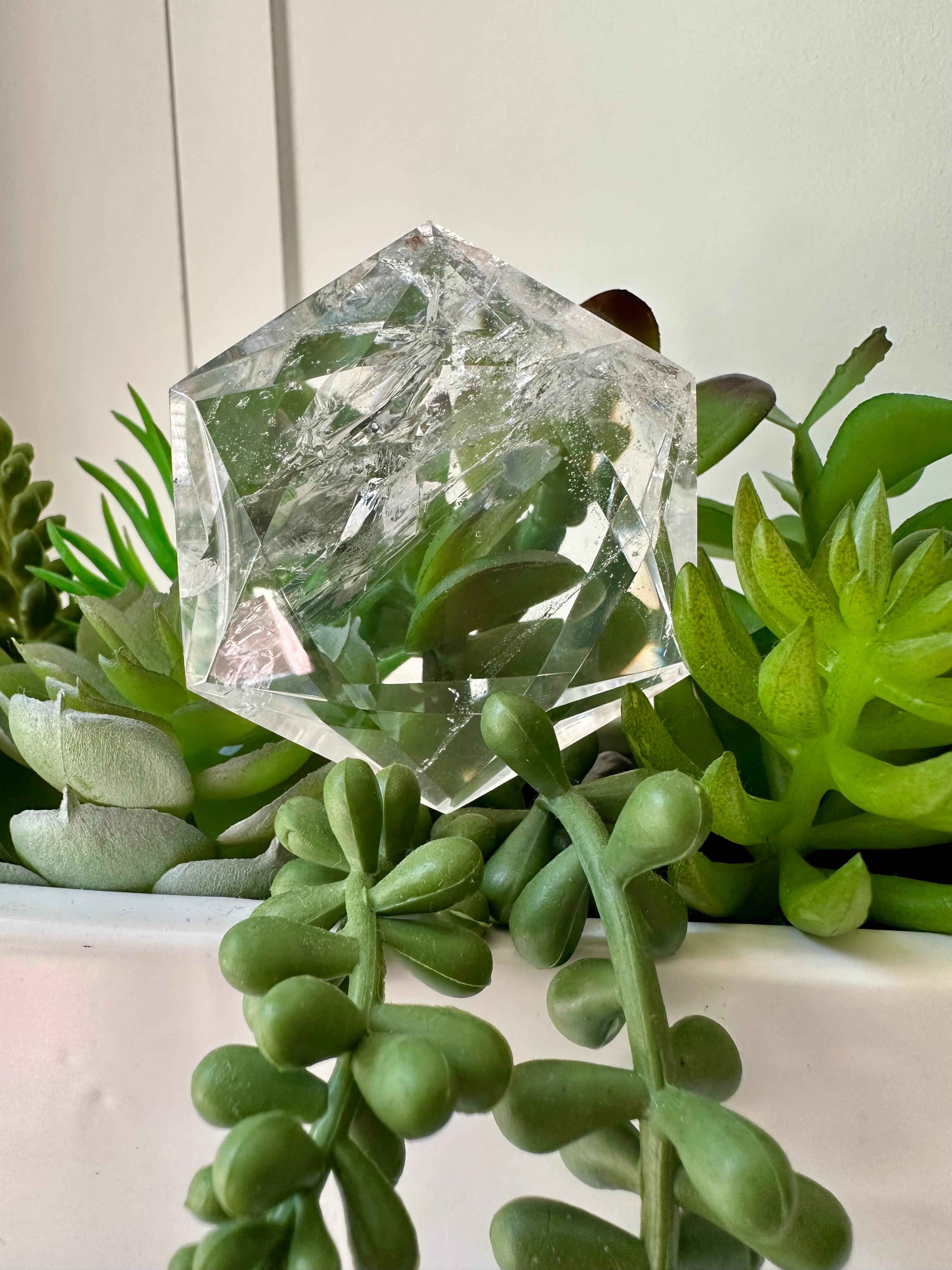 Genuine Clear Quartz Star of David. Large Hexagon Sacred Geometry