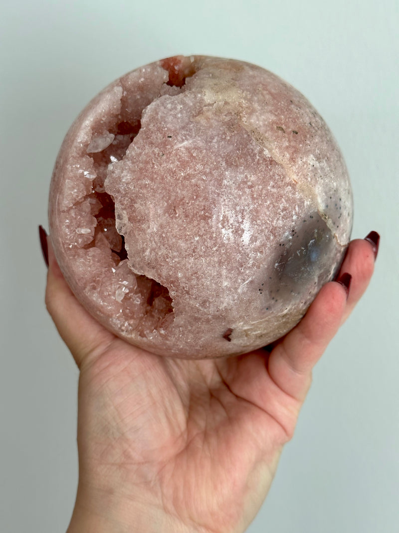 XXL Pink Amethyst Sphere from Brazil. Over 3lbs. 110mm.