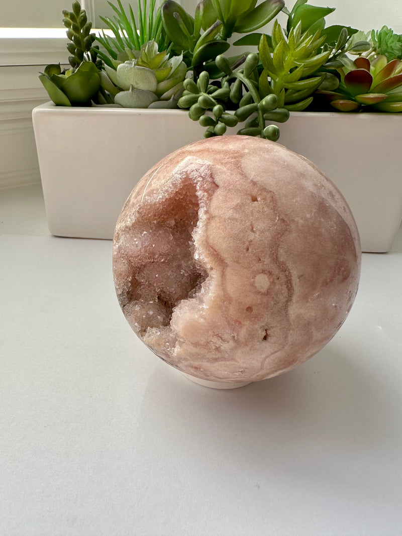 Large Pink Amethyst Sphere from Brazil. 2lbs. 89.4mm