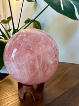 Gemmy Extra XL Rose Quartz Sphere from Brazil. Over 4lbs.