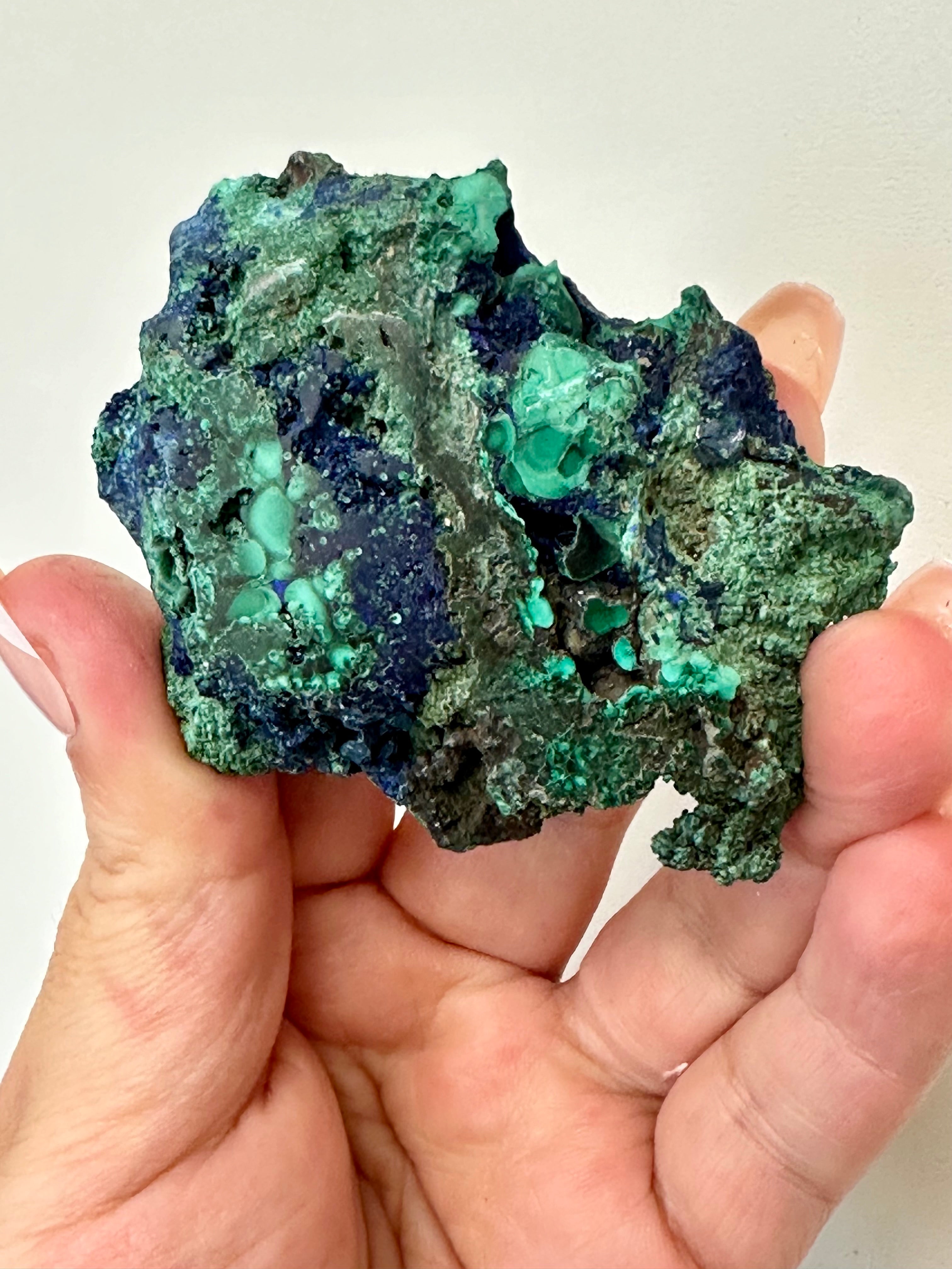 Darling Azurite and Malachite slab. Azurite specimen, Azurite Malachite raw specimen crystal.