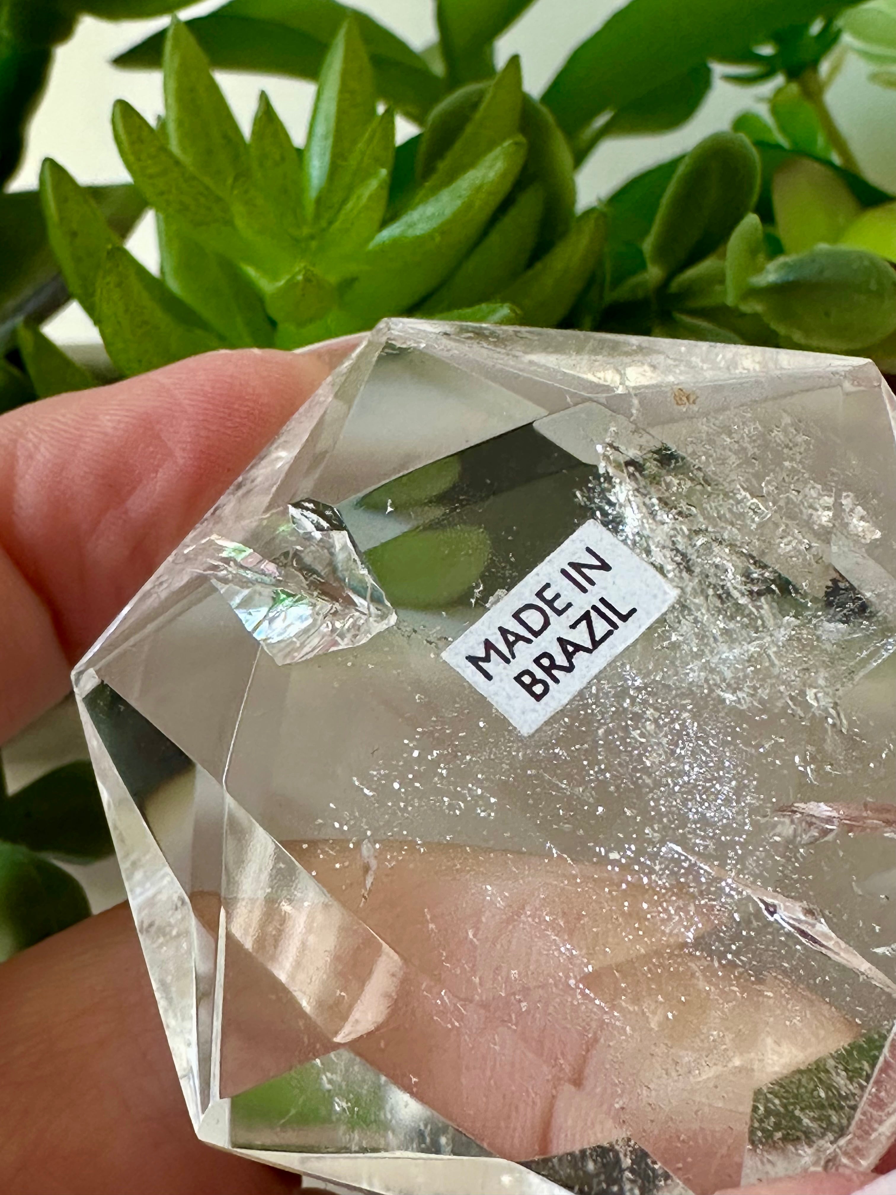 Genuine Clear Quartz Star of David. Medium Hexagon Sacred Geometry