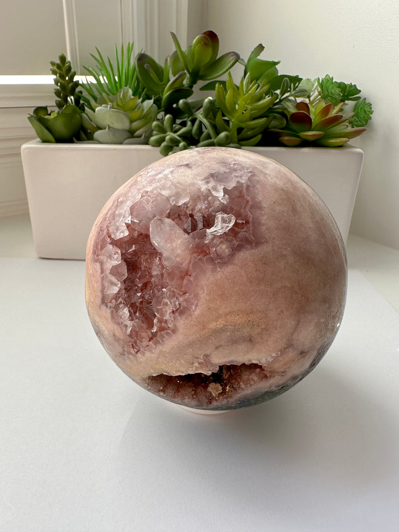 XL Pink Amethyst Sphere from Brazil. Over 2lbs. 101mm