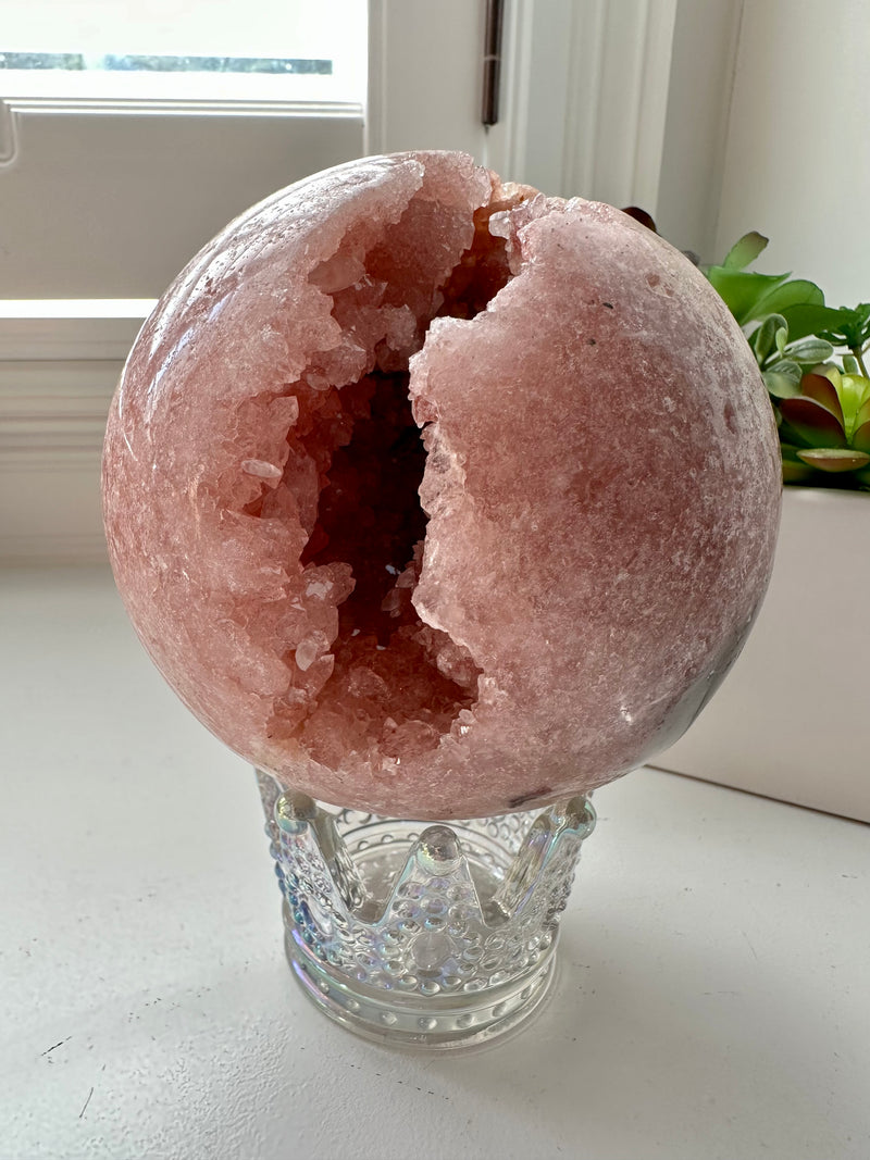 XXL Pink Amethyst Sphere from Brazil. Over 3lbs. 110mm.