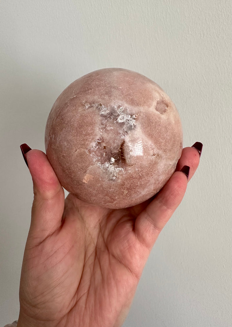 Large Pink Amethyst Sphere from Brazil. 2lbs. 89.4mm