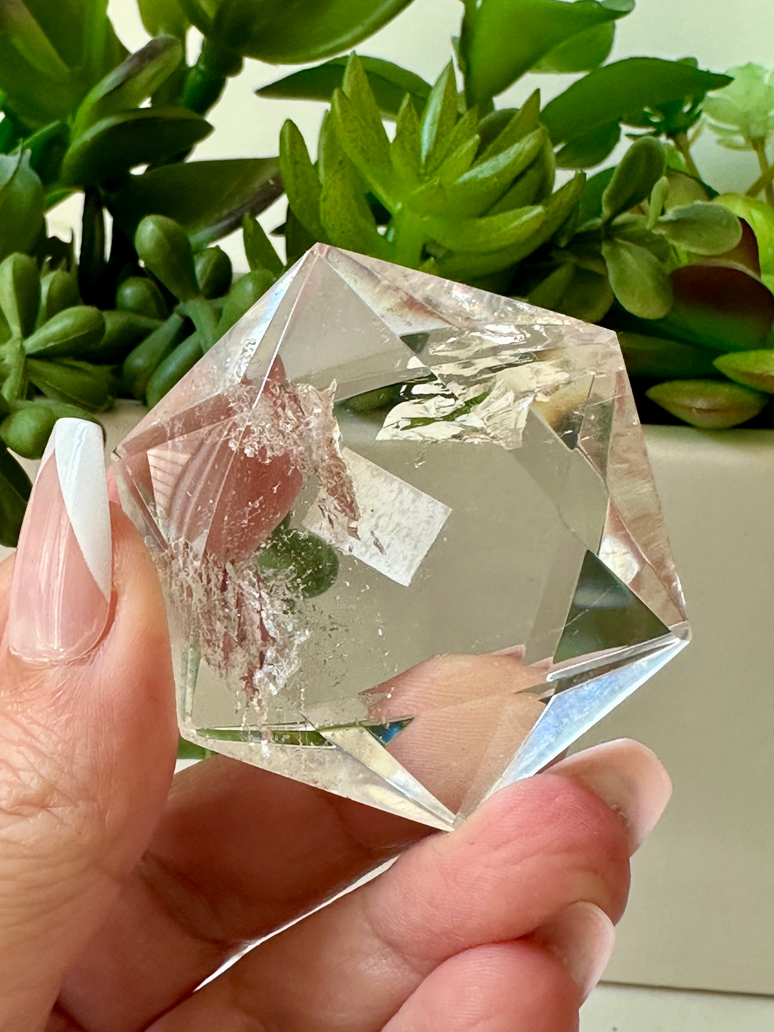 Genuine Clear Quartz Star of David. Medium Hexagon Sacred Geometry
