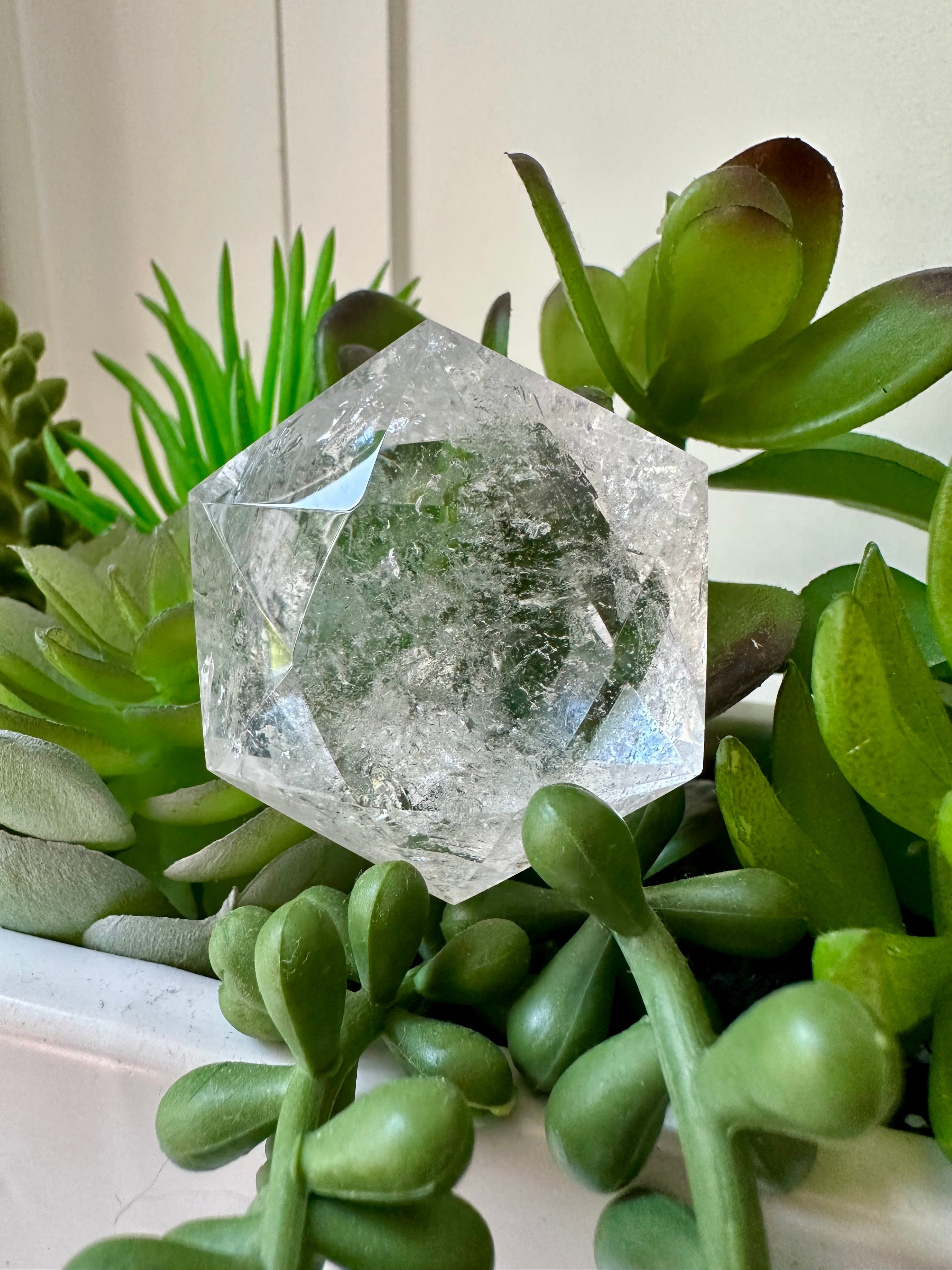 Genuine Clear Quartz Star of David. Medium Hexagon Sacred Geometry