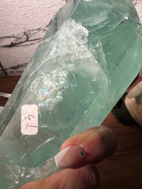 Extra Large Rare Fluorite Double Terminated Point with Cubic phantoms. Custom stand included. 1lb.14oz.