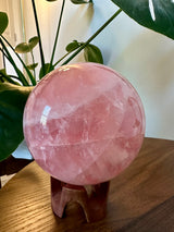 Gemmy Extra XL Rose Quartz Sphere from Brazil. Over 4lbs.