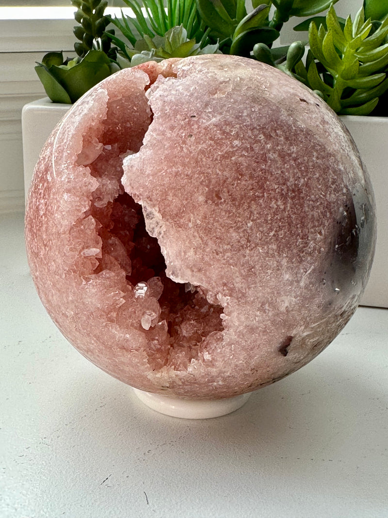 XXL Pink Amethyst Sphere from Brazil. Over 3lbs. 110mm.