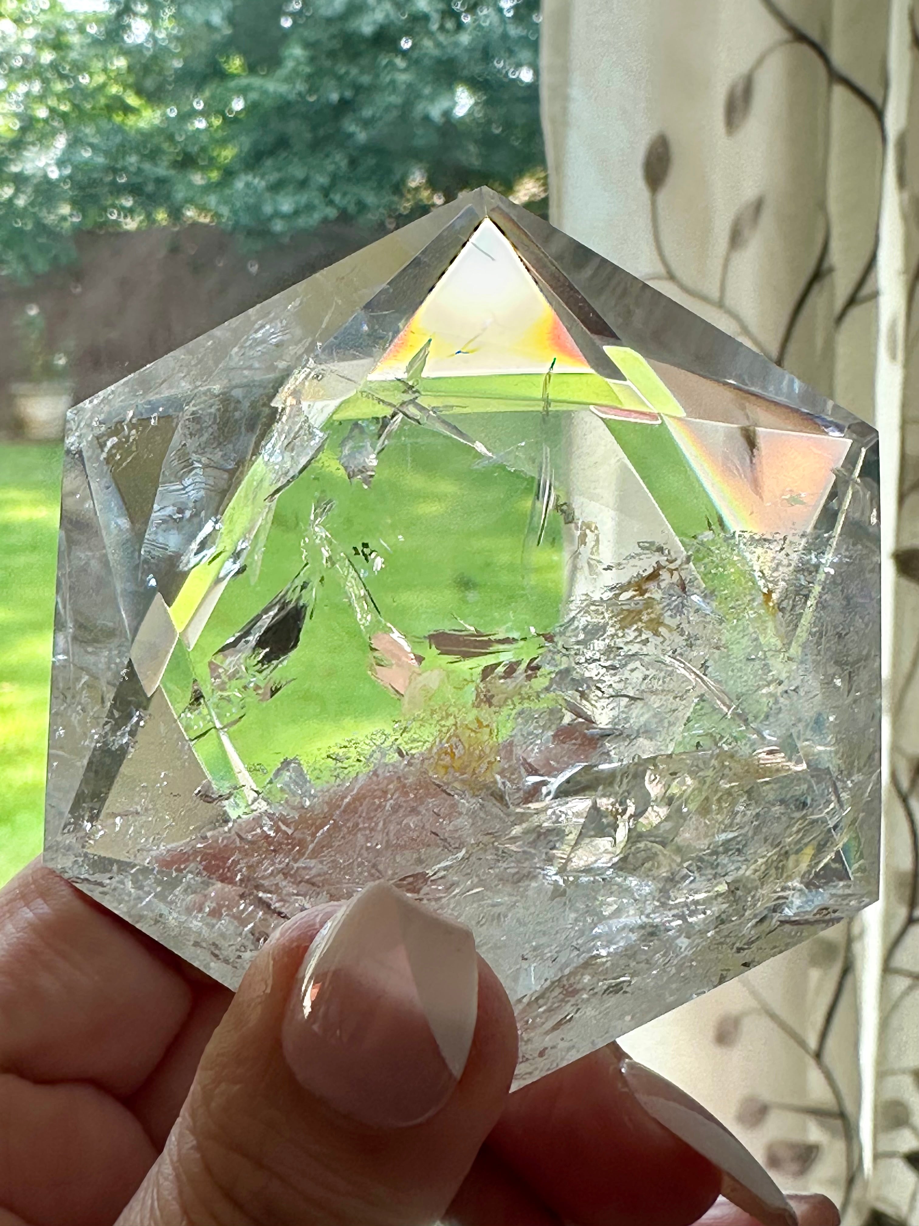 Genuine Clear Quartz Star of David. XL Hexagon Sacred Geometry