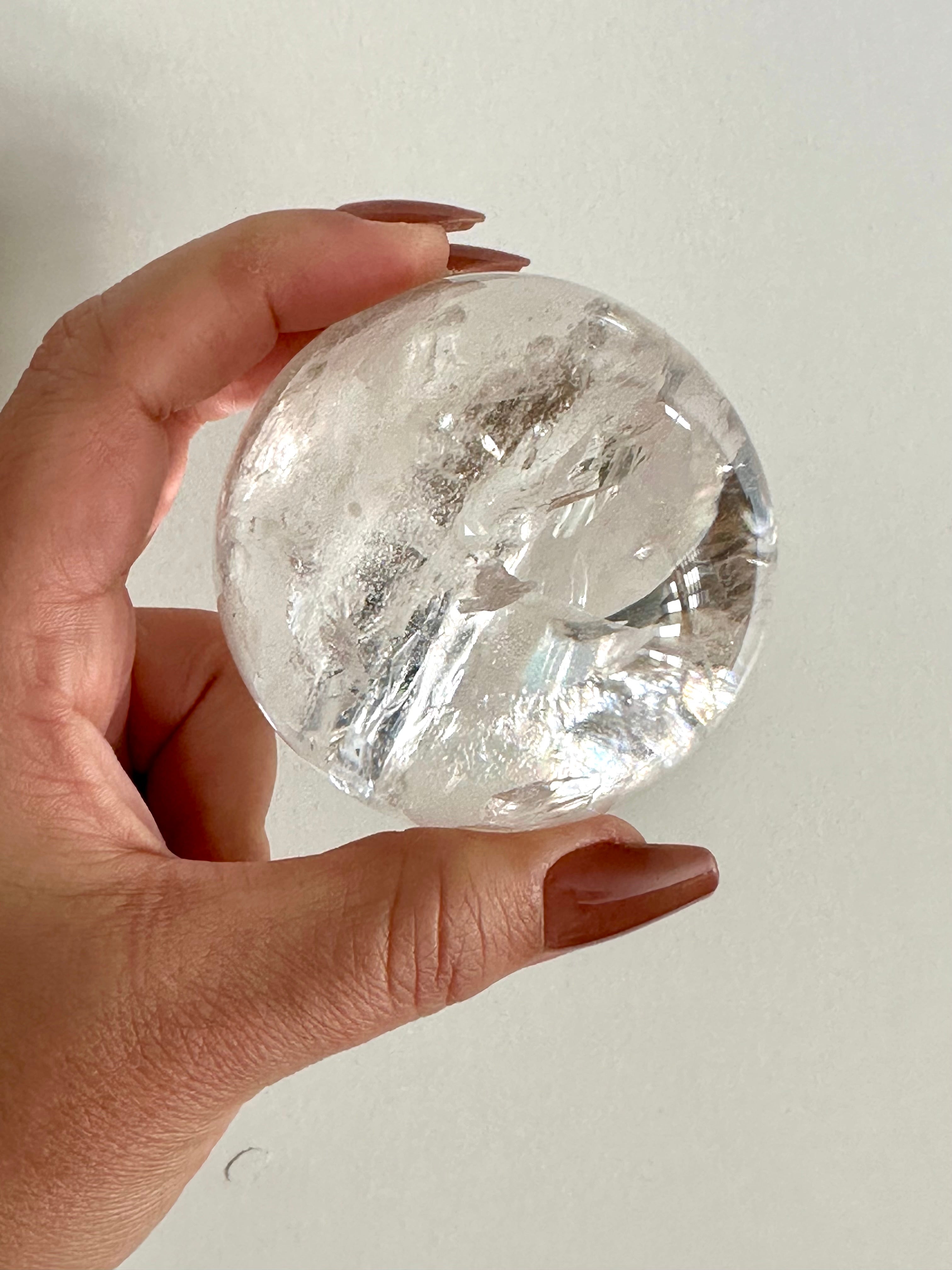 Beautiful Quartz Sphere with prominent Rainbows