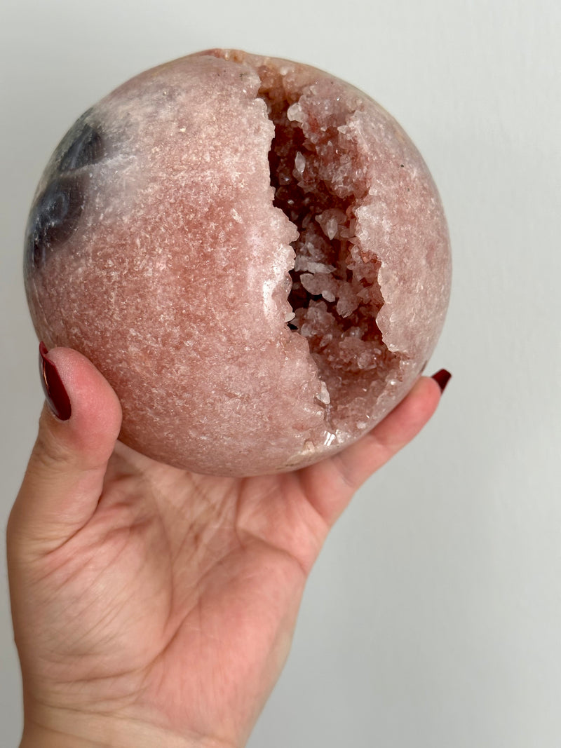 XXL Pink Amethyst Sphere from Brazil. Over 3lbs. 110mm.