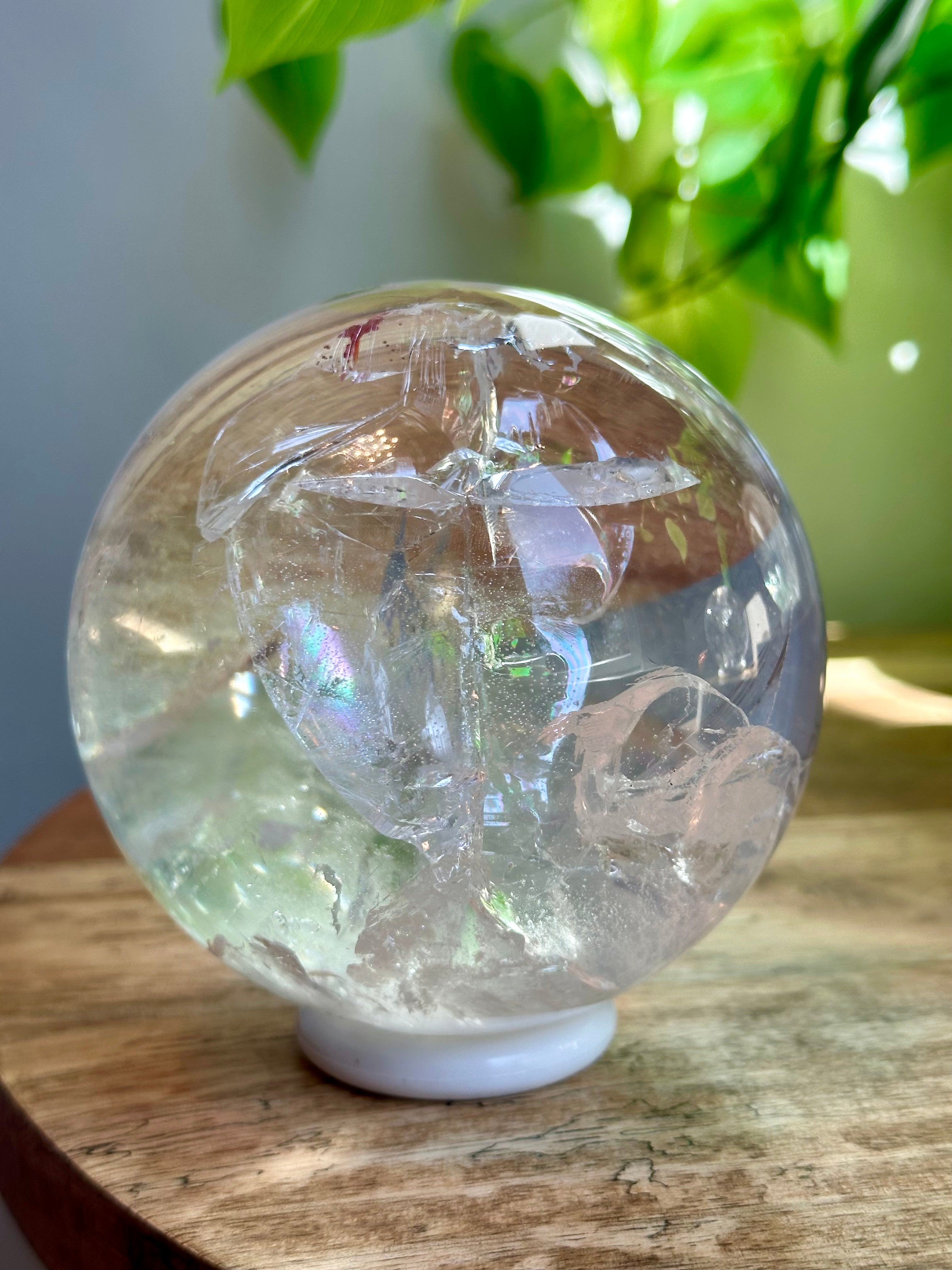 Grade AAA Extra Large Quartz Sphere full of Rainbows