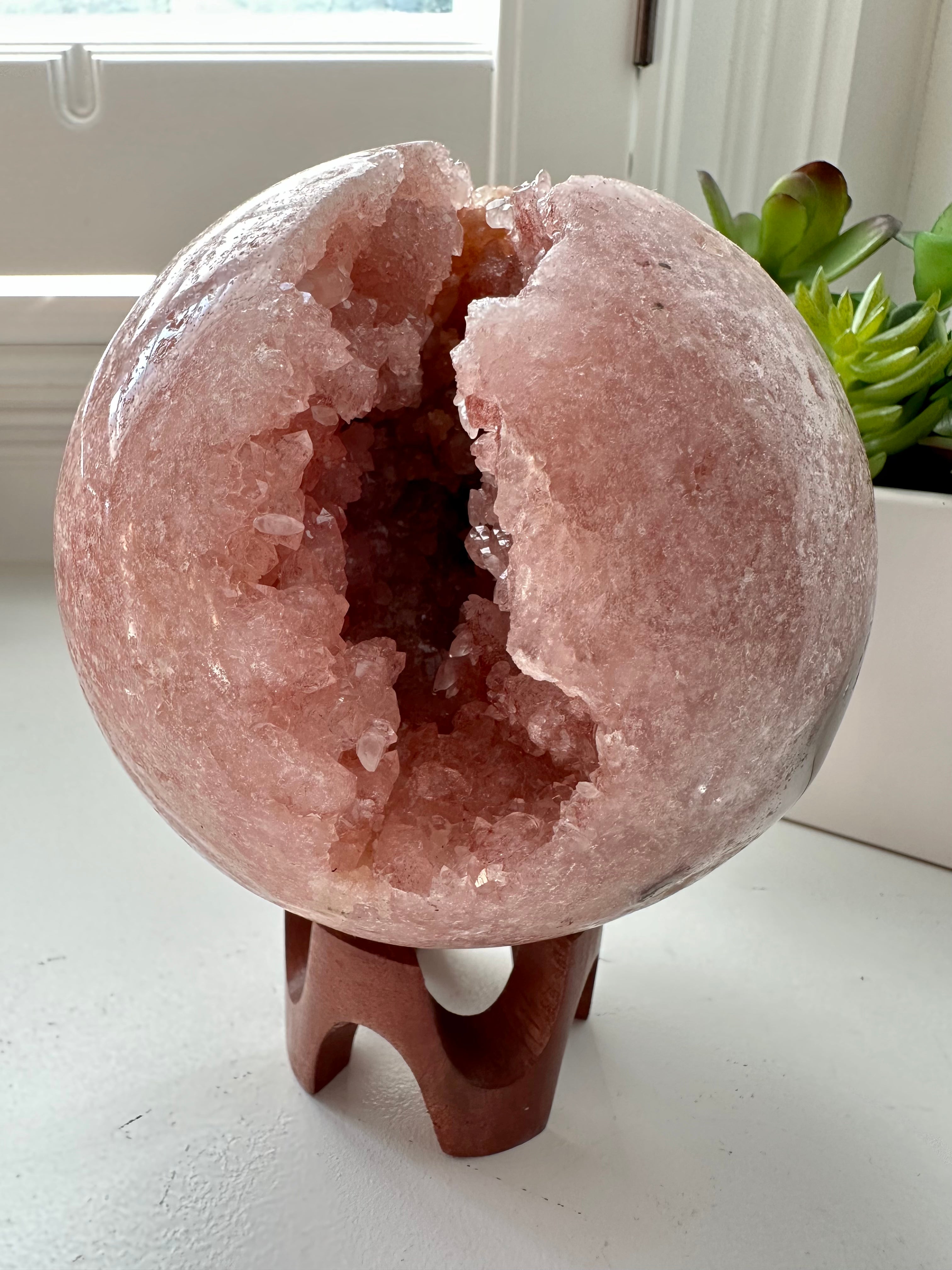 XXL Pink Amethyst Sphere from Brazil. Over 3lbs. 110mm.