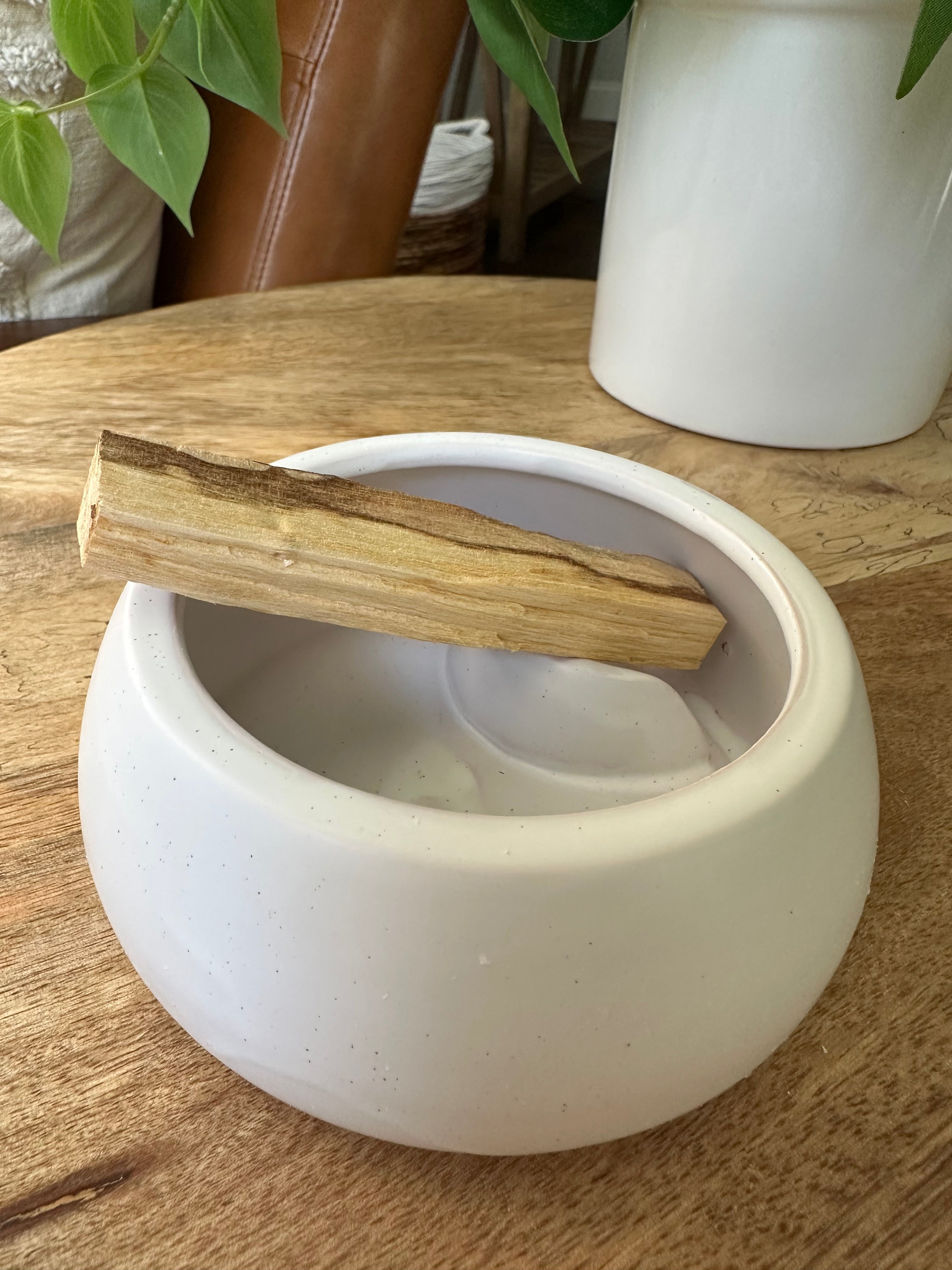 Large Handpainted Ceramic Burner Bowl for Palo Santo and Sage.