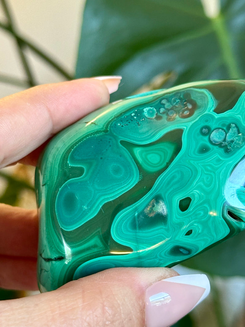 Vibrant and glossy Malachite Free Form from Congo.