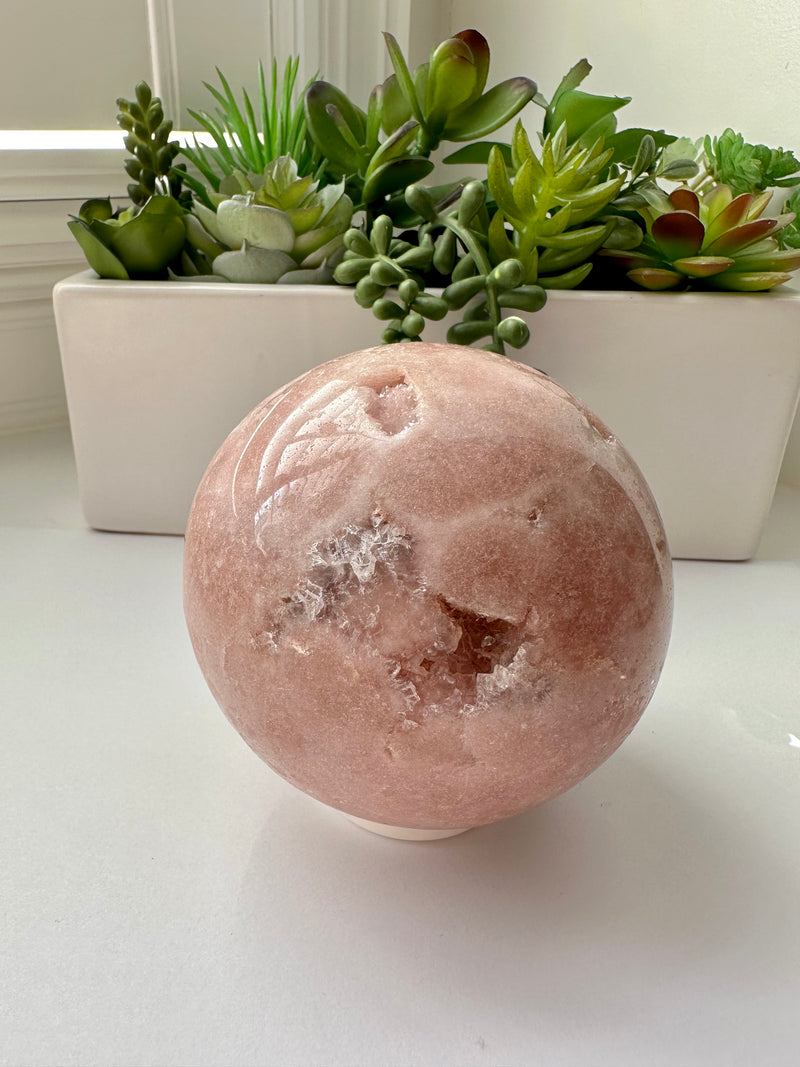 Large Pink Amethyst Sphere from Brazil. 2lbs. 89.4mm